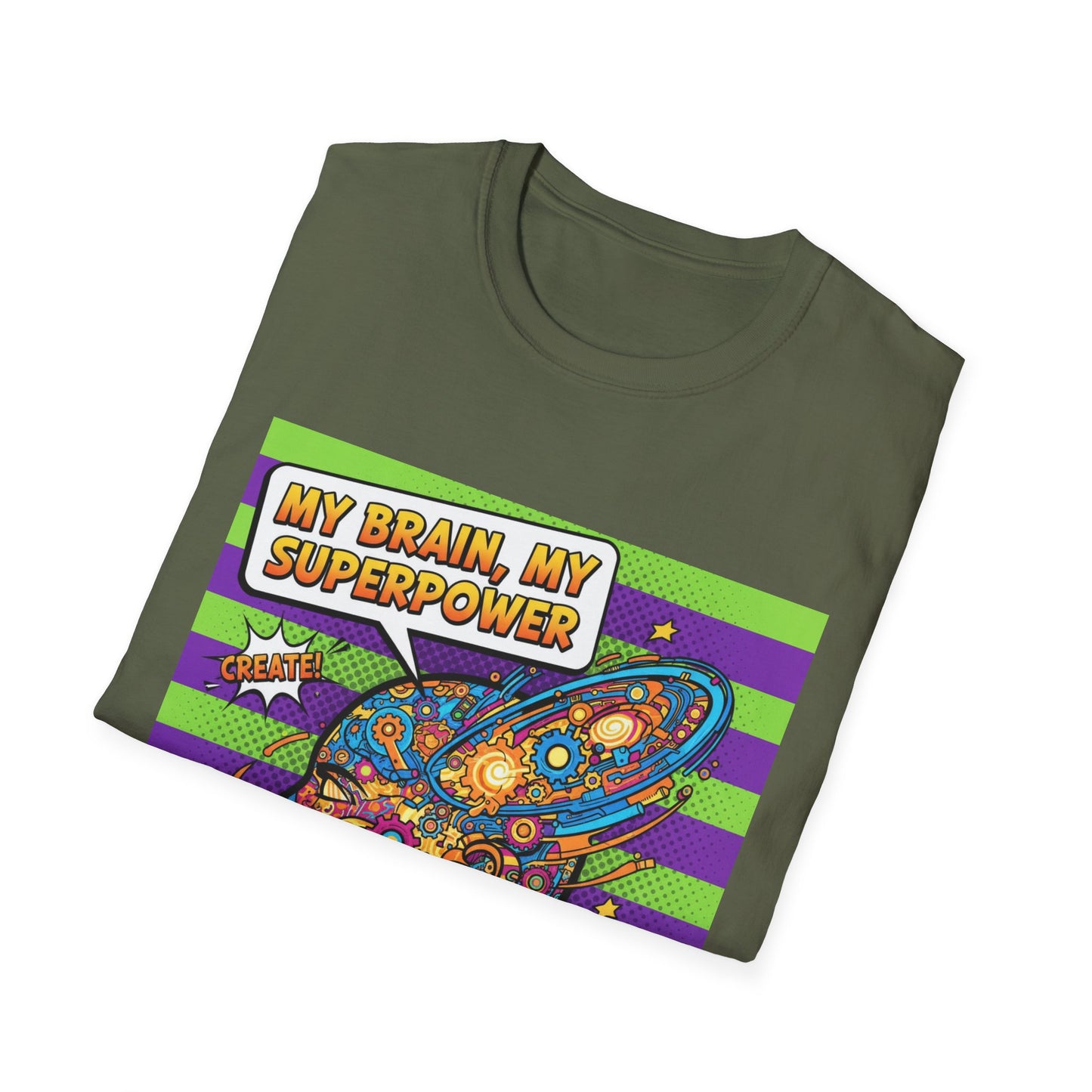 Colorful Brain Power T-Shirt | Creativity Shirt, Gift for Teachers, Fun Casual Wear, Unique Educational Top, Inspirational Clothing