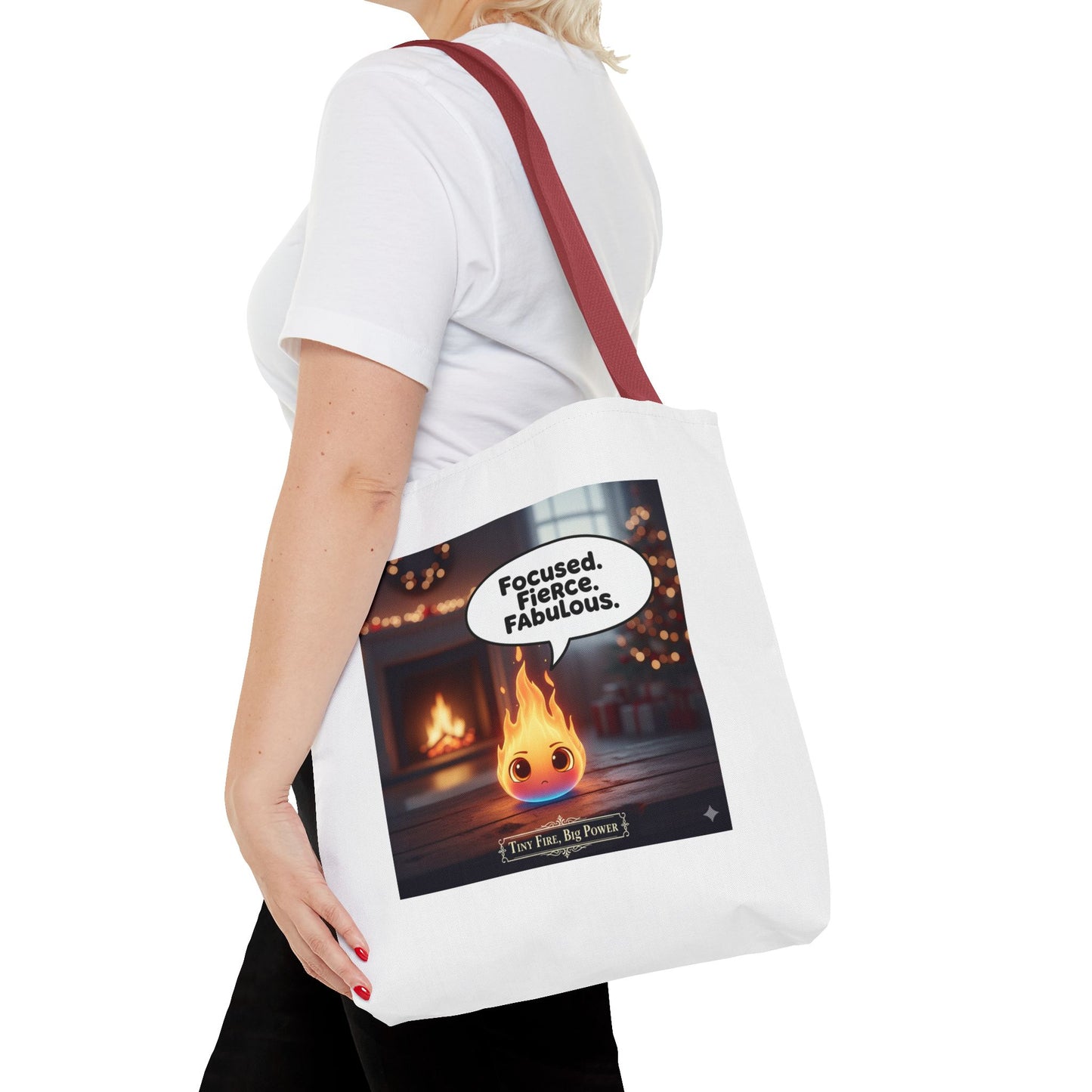 Fierce and Fabulous Tote Bag, Motivational Gift, Cute AOP Bag, Daily Use, Holiday Shopping, Unique Statement Accessory