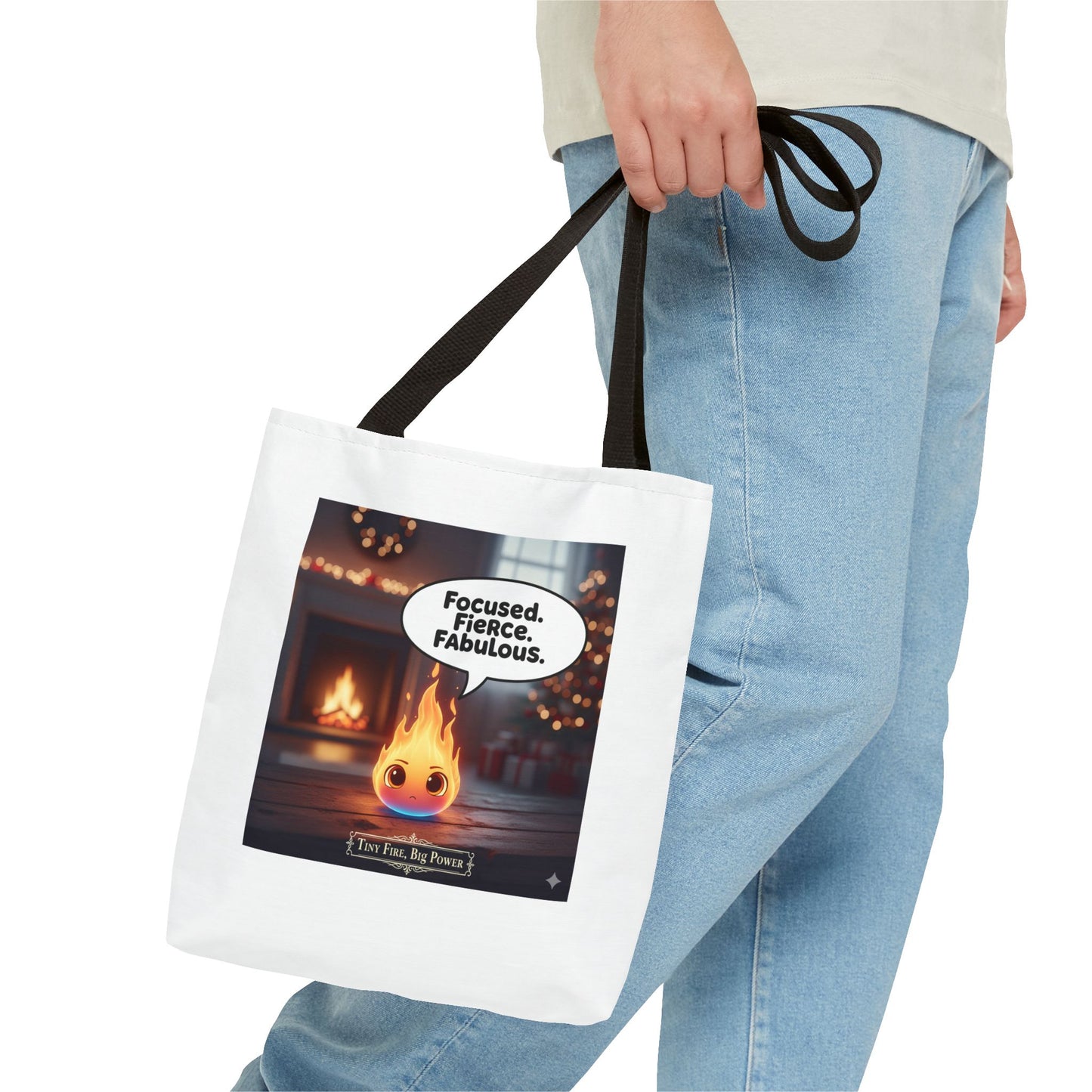 Fierce and Fabulous Tote Bag, Motivational Gift, Cute AOP Bag, Daily Use, Holiday Shopping, Unique Statement Accessory