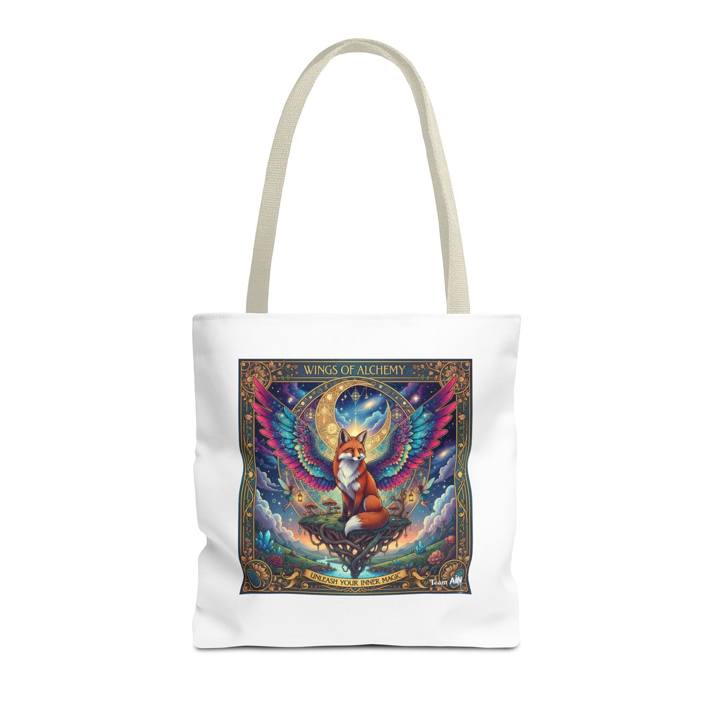 Mystical Fox Alchemy Tote Bag, Magical Art Bag, Eco-Friendly Shopping Tote, Gift for Animal Lovers, Fairy Tale Style
