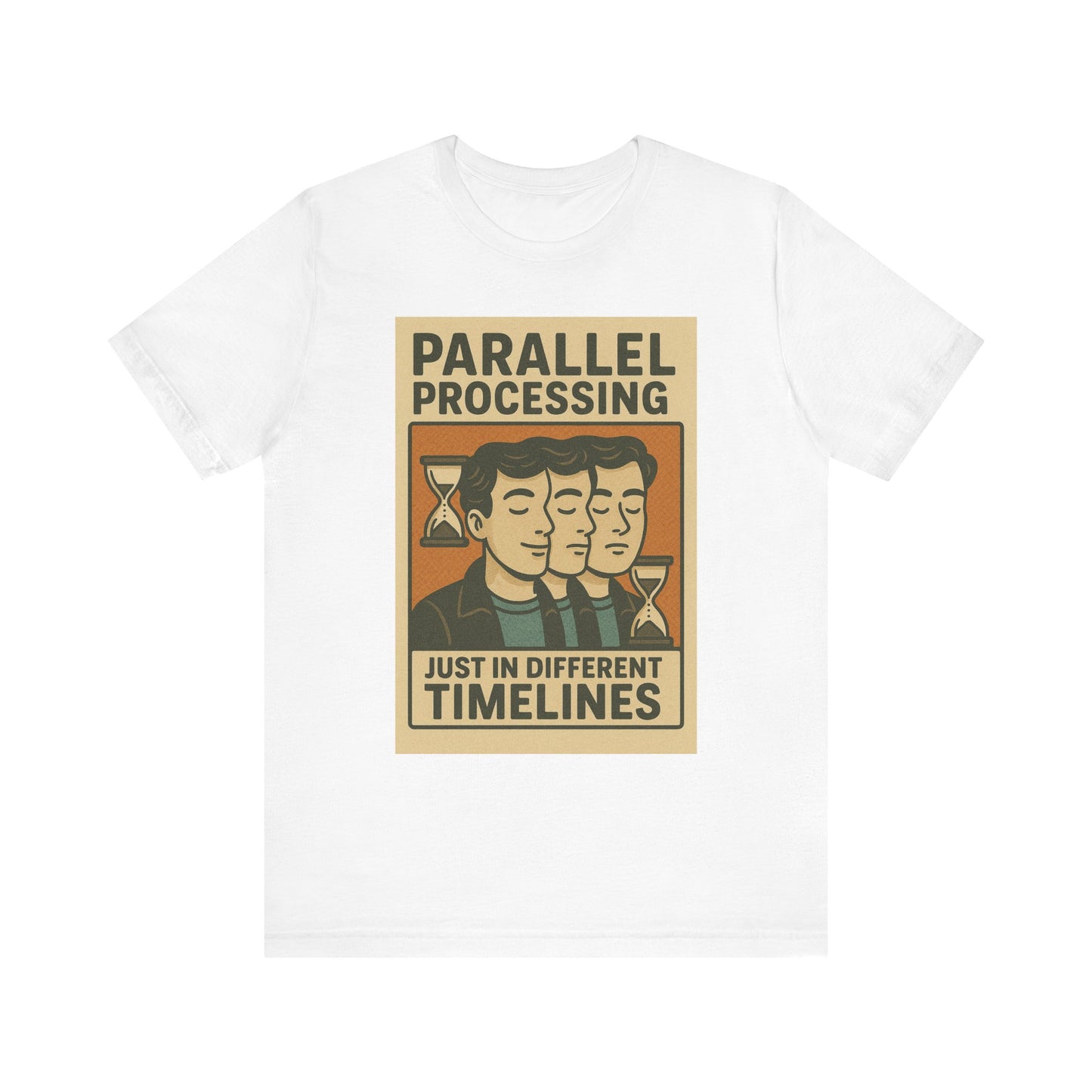 Unisex Jersey Tee: Parallel Processing, Funny Graphic Tee, Nerdy T-Shirt, Casual Everyday Wear, Gift for Tech Lovers, Geek Chic Top