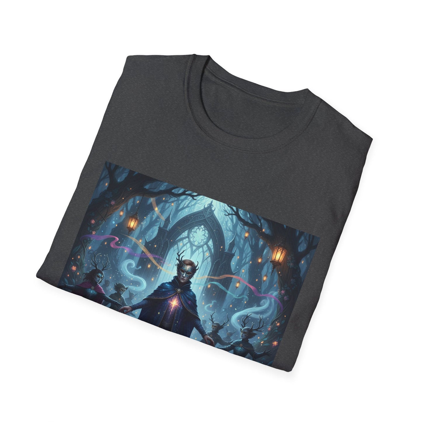 Mystical Mask Unisex T-Shirt - Where Wonder Wears a Mask, Fantasy Apparel, Gift for Dreamers, Casual Wear, Unique Design
