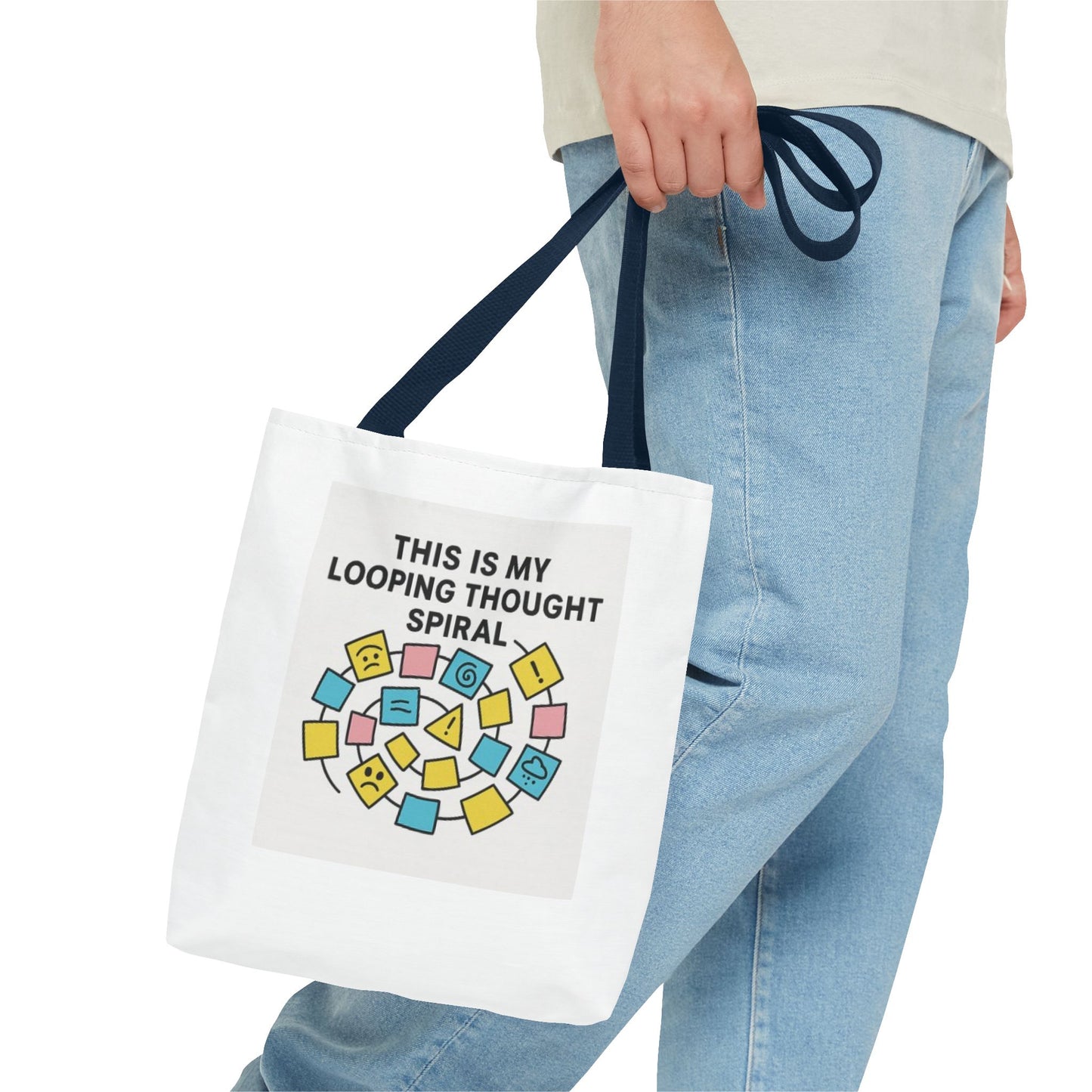 Thought Spiral Tote Bag, Funny Shopping Tote, Gift for Students, Creative Carryall, Unique Tote for Artists, Everyday Use Bag