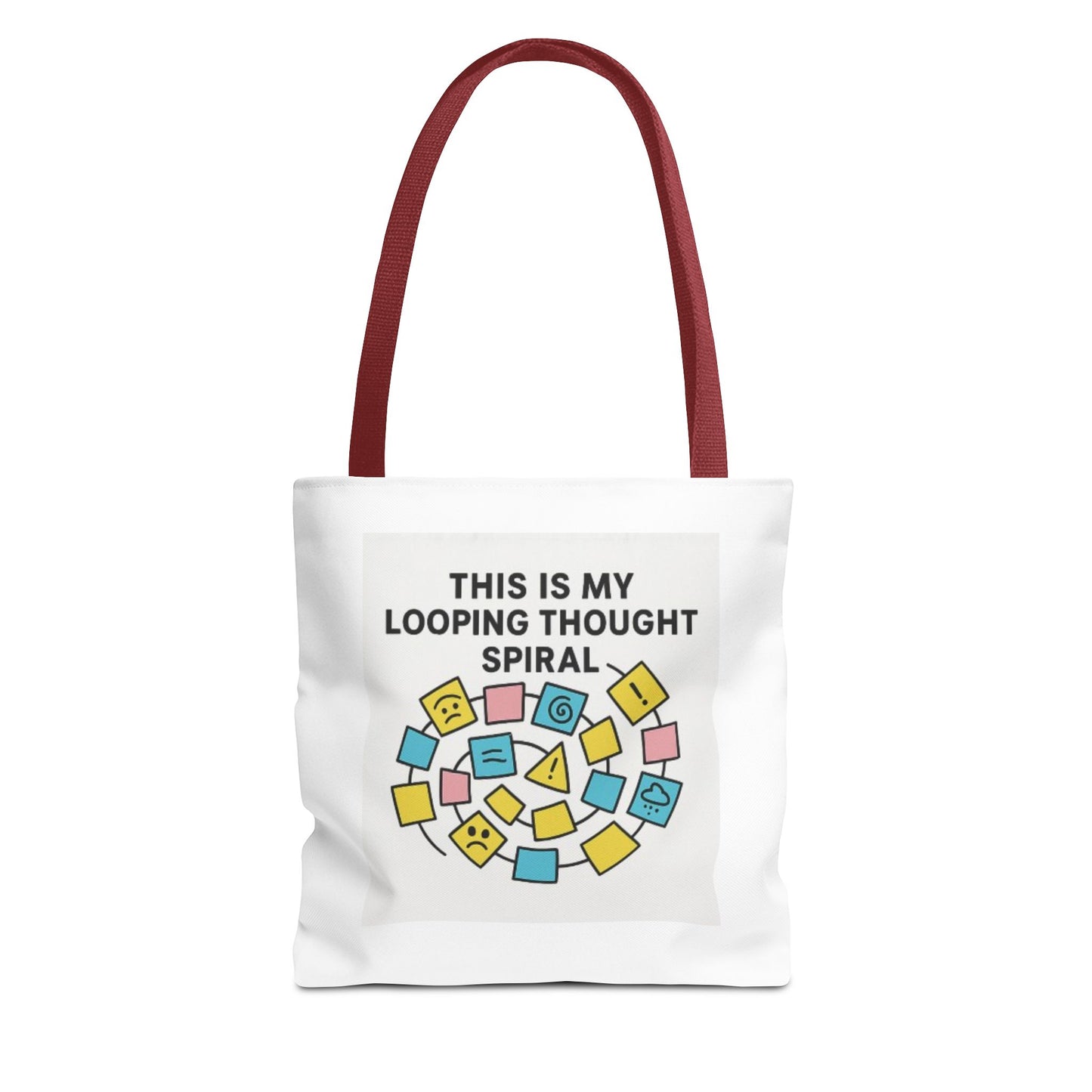 Thought Spiral Tote Bag, Funny Shopping Tote, Gift for Students, Creative Carryall, Unique Tote for Artists, Everyday Use Bag