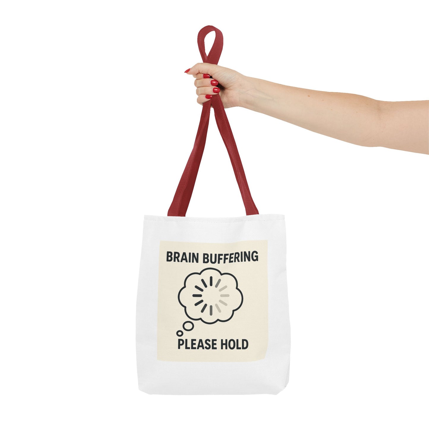 Brain Buffering Tote Bag - Funny Gift for Students, Teachers, Brain Lovers, College Essentials, Quirky Holiday Carryall