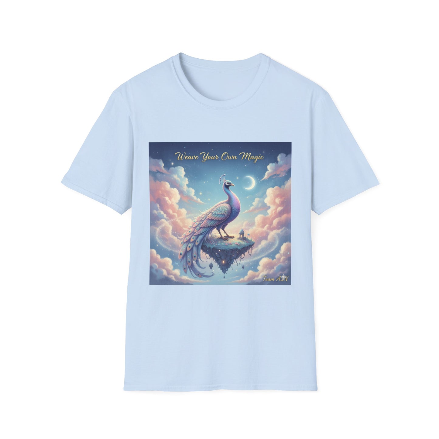 Magical Peacock T-Shirt, Bohemian Tee, Unique Gift, Inspirational Apparel, Women’s Fashion, Celestial Design, Unisex Top, Summer Style