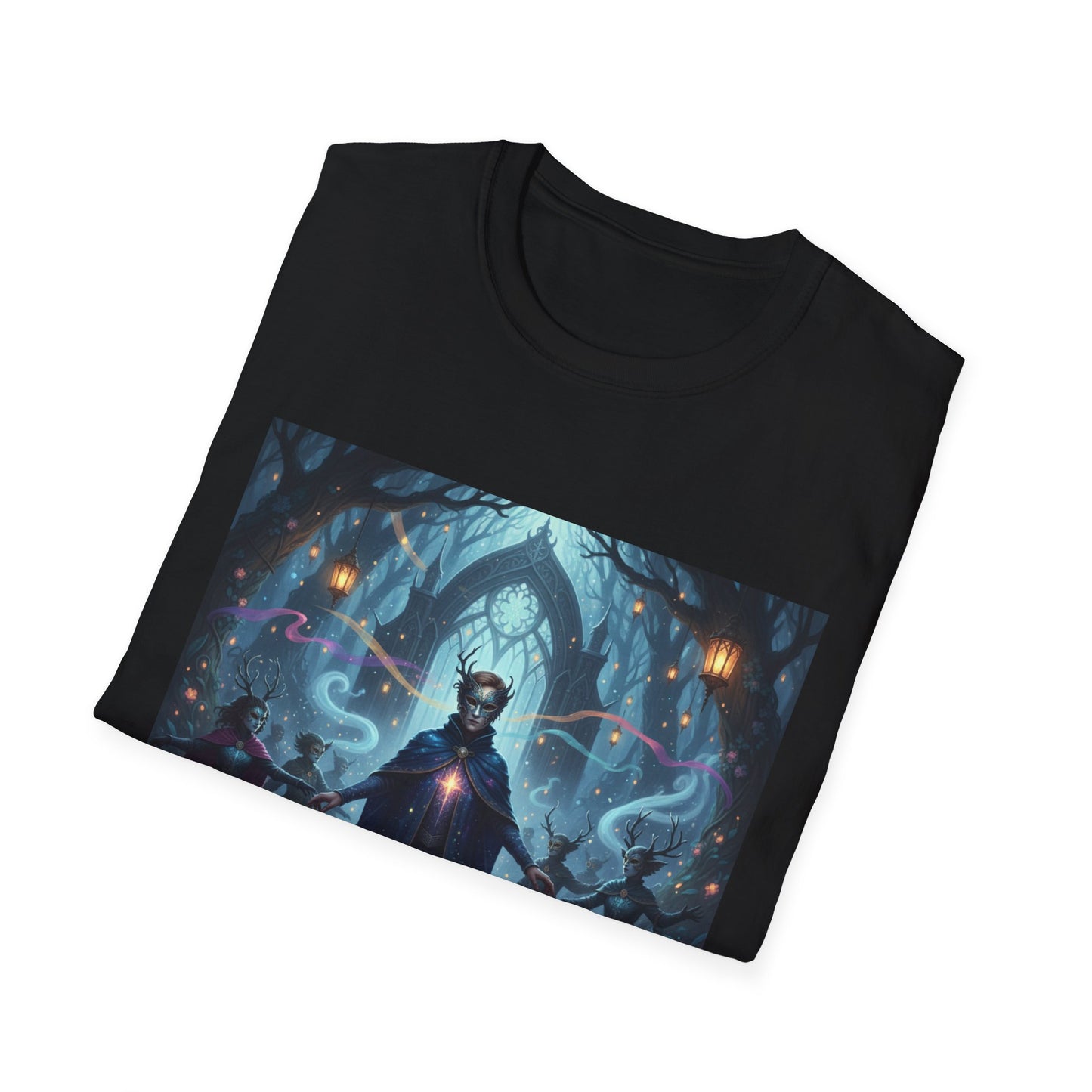 Mystical Mask Unisex T-Shirt - Where Wonder Wears a Mask, Fantasy Apparel, Gift for Dreamers, Casual Wear, Unique Design