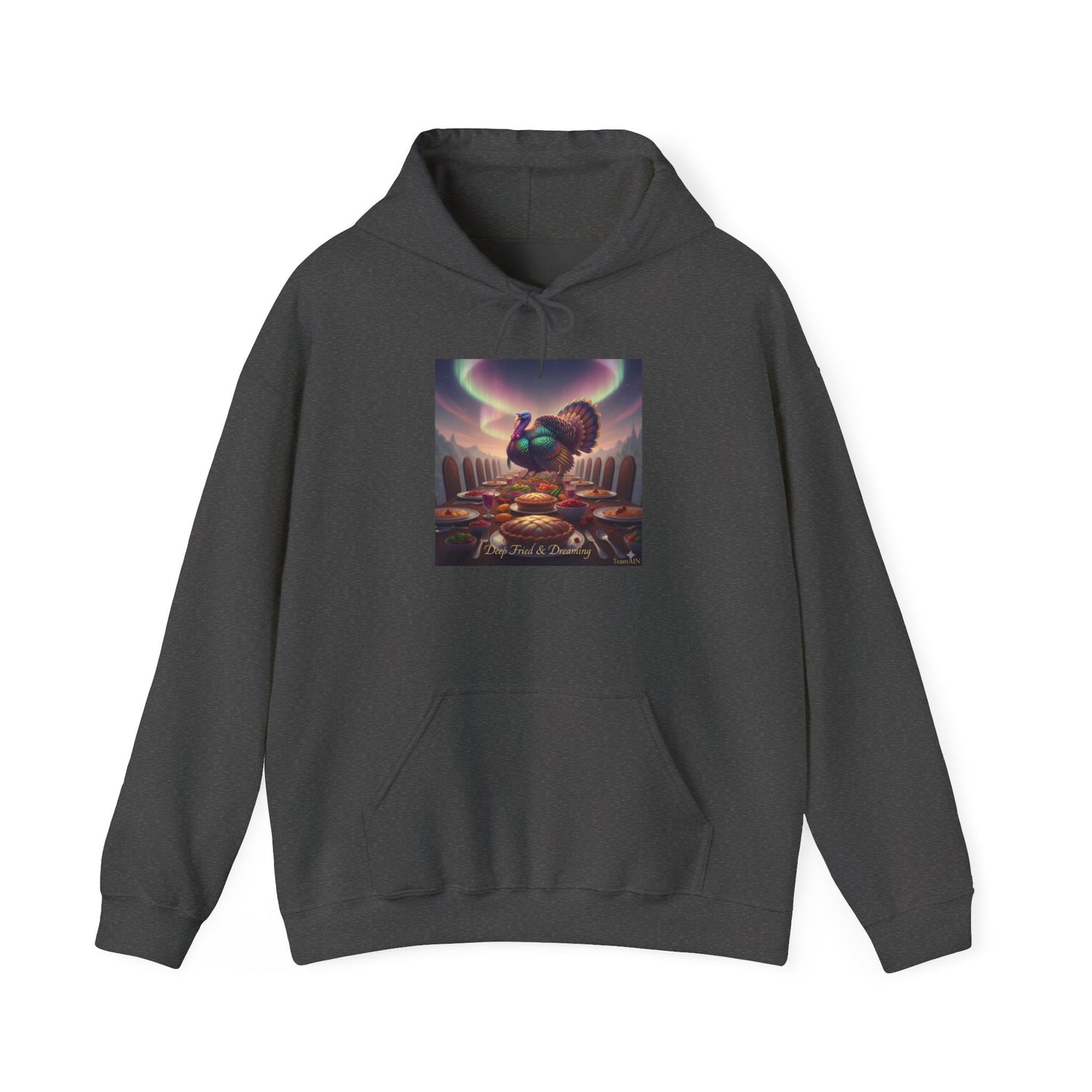Funny Thanksgiving Hoodie – Deep Fried & Dreaming Alien Turkey