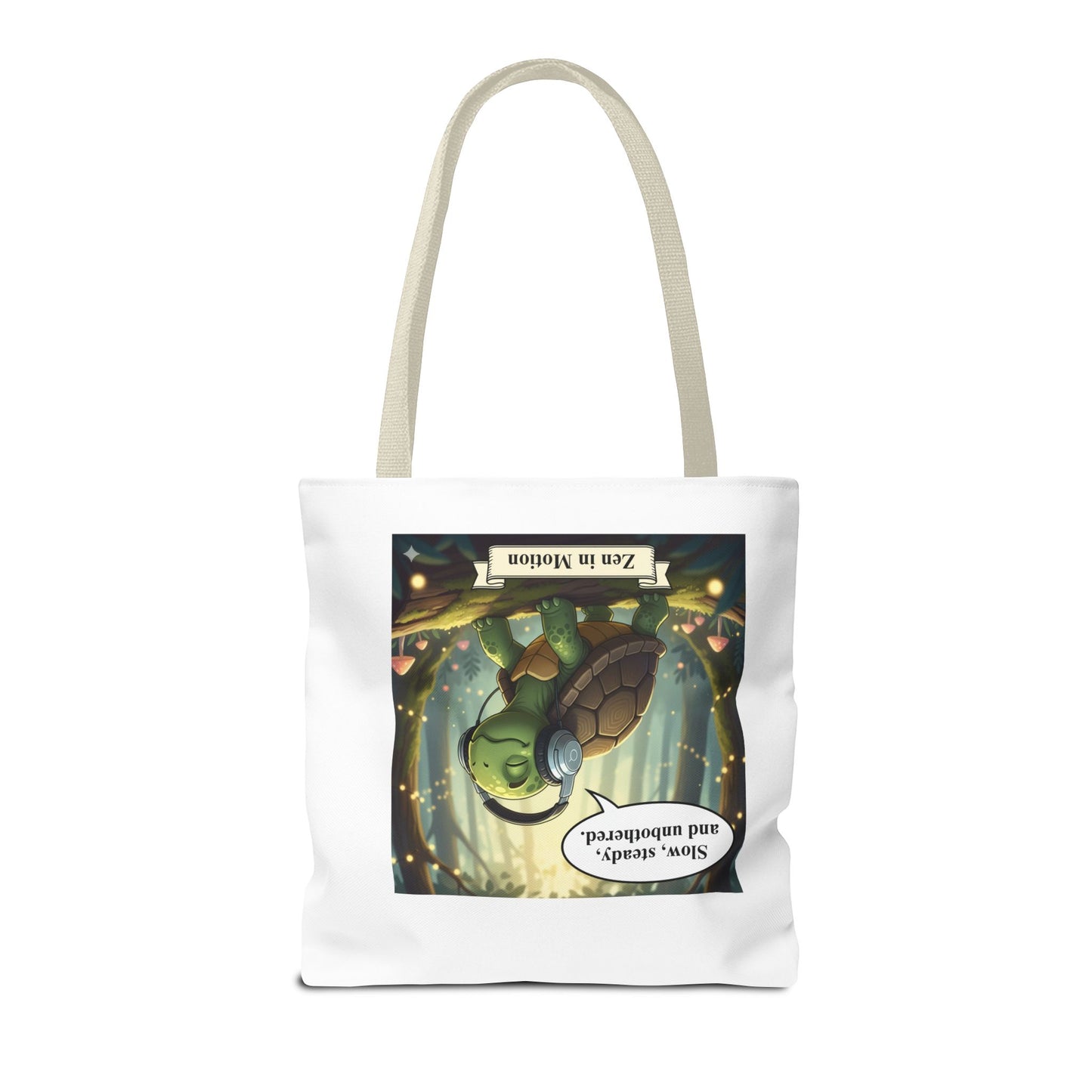 Zen Turtle Tote Bag - Slow and Steady, Inspirational Bag for Nature Lovers, Eco-Friendly Shopping, Gift for Friends, Yoga, Mindfulness