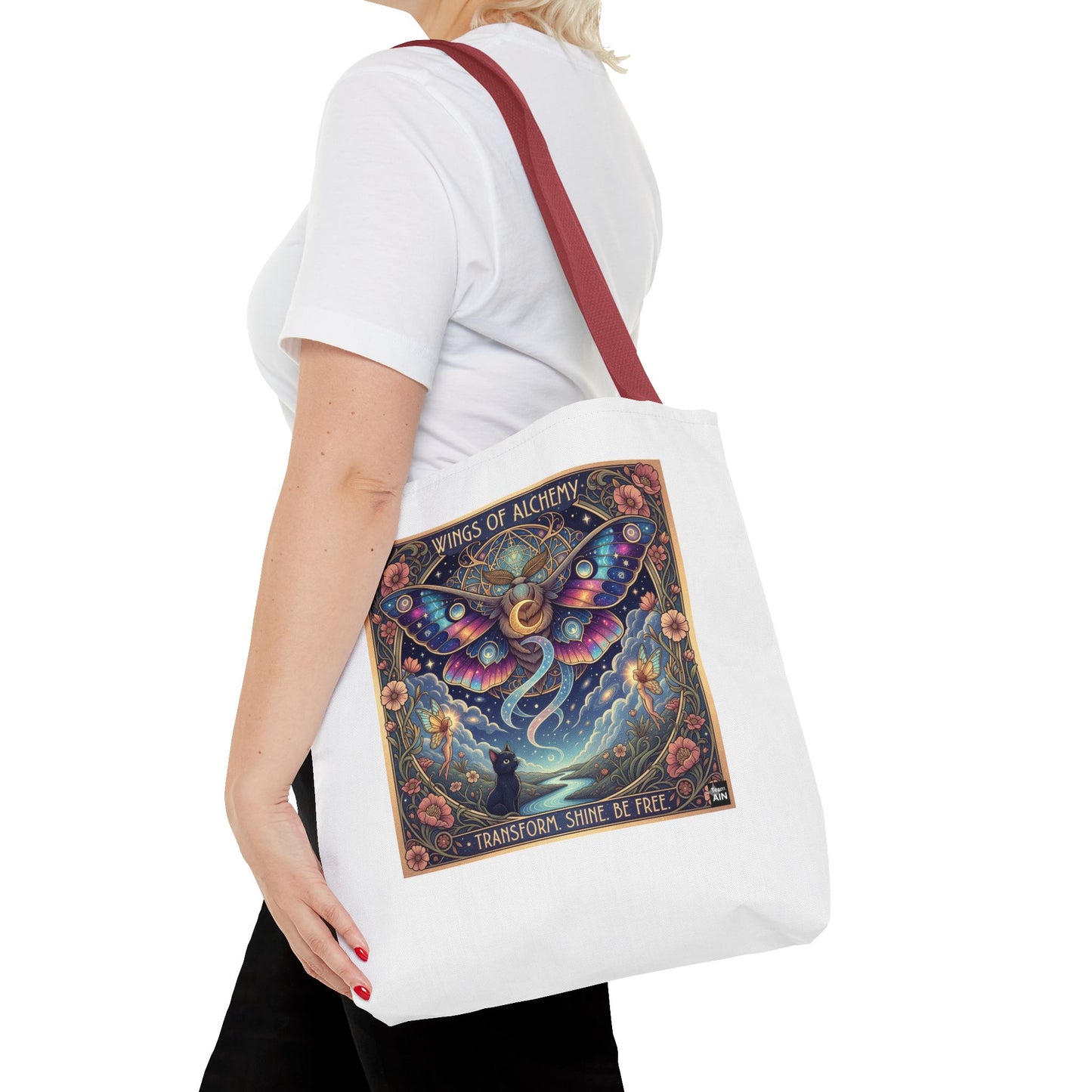 Wings of Alchemy Tote Bag - Transform, Shine, Be Free, Magical Art, Eco-Friendly Canvas Bag, Perfect Gift for Nature Lovers