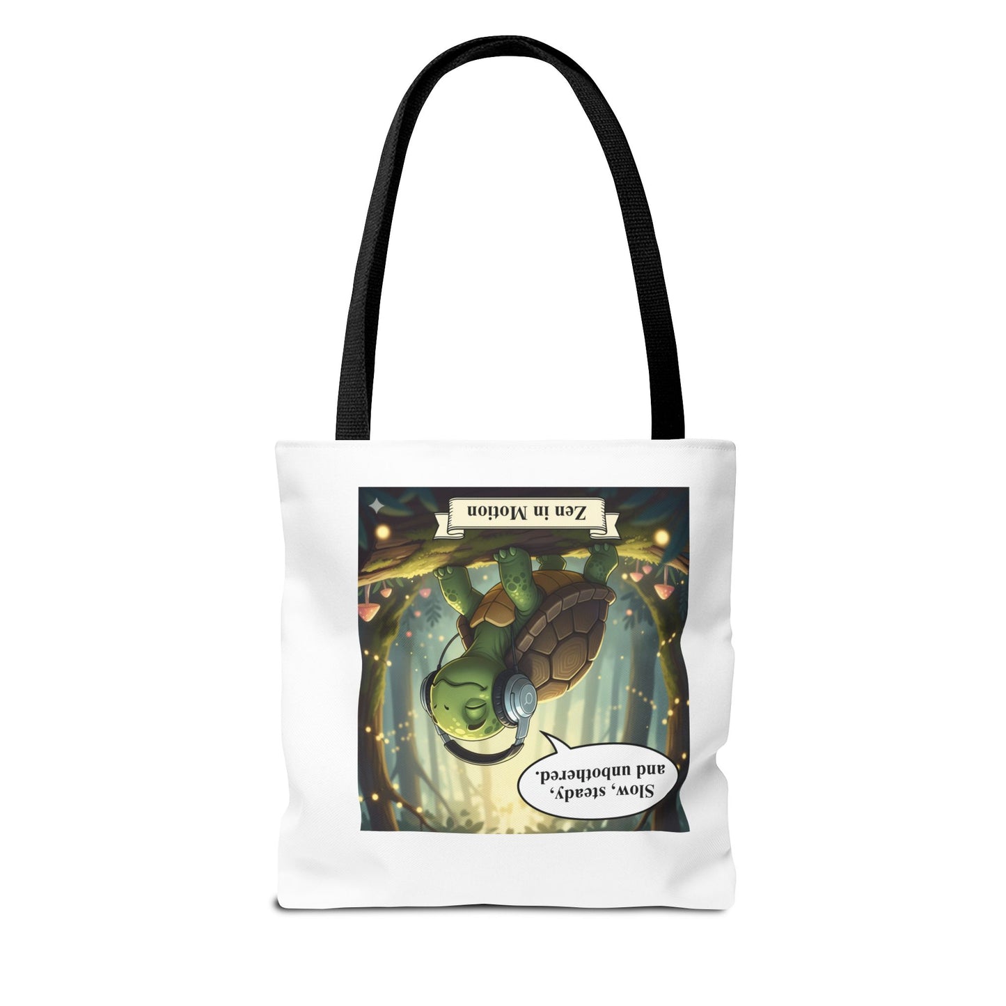 Zen Turtle Tote Bag - Slow and Steady, Inspirational Bag for Nature Lovers, Eco-Friendly Shopping, Gift for Friends, Yoga, Mindfulness