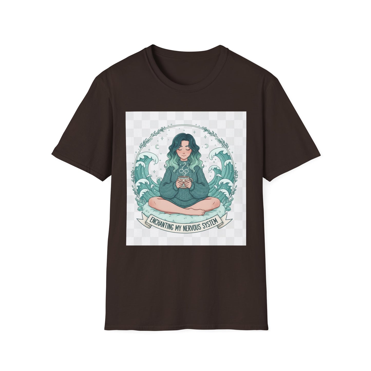 Enchanting My Nervous System T-Shirt | Cozy Mindfulness Tee, Neurospicy Self-Care Shirt, Calm Aesthetic Anime Top