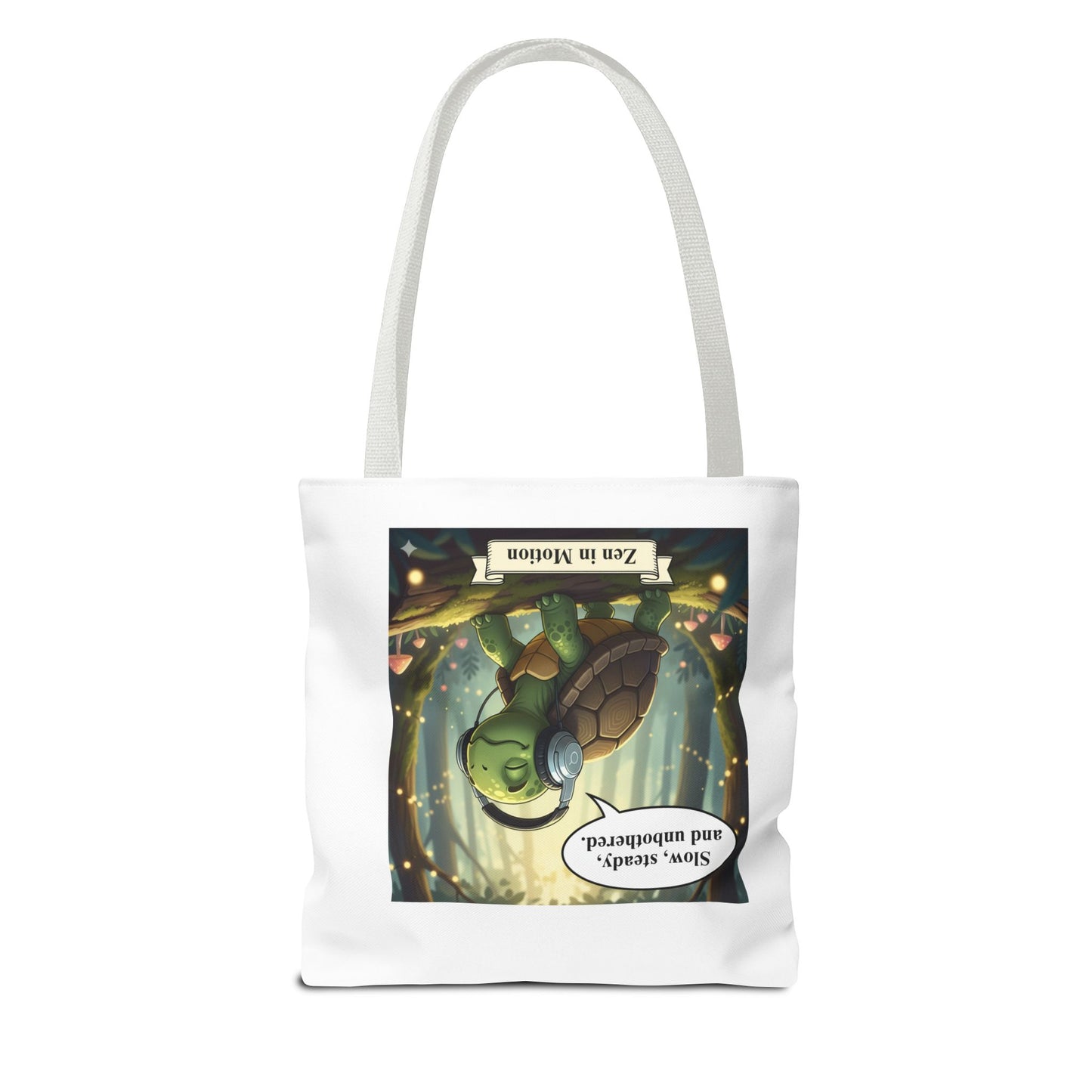 Zen Turtle Tote Bag - Slow and Steady, Inspirational Bag for Nature Lovers, Eco-Friendly Shopping, Gift for Friends, Yoga, Mindfulness