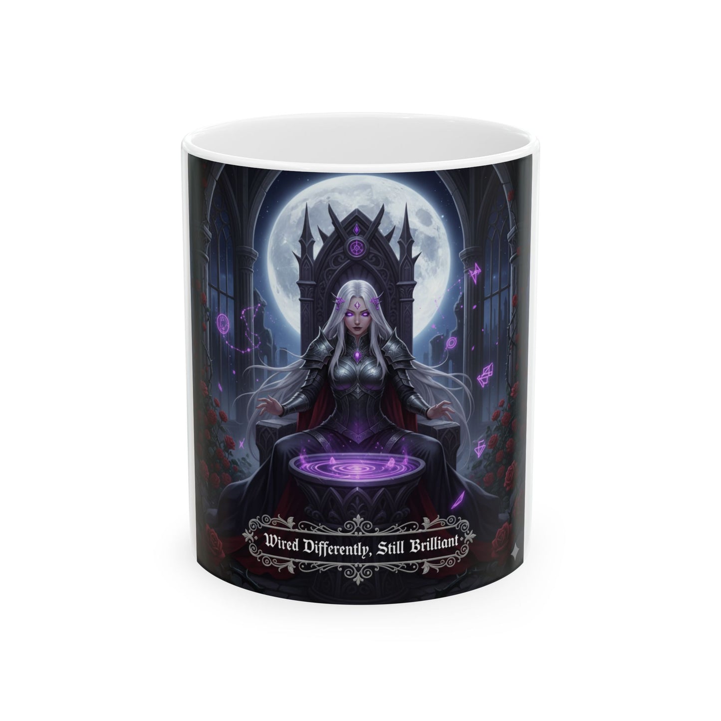 Mystical Ceramic Mug - "Wired Differently, Still Brilliant!" - Perfect Gift for Wizards and Dreamers