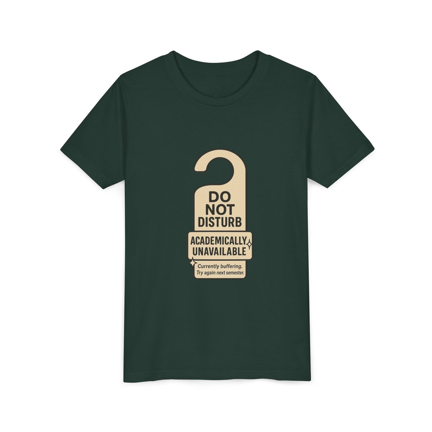Academic Vibes Youth Tee, Do Not Disturb Shirt, School Wear, Fun Gift for Kids, Back to School Tee, Unavailable Sign T-Shirt