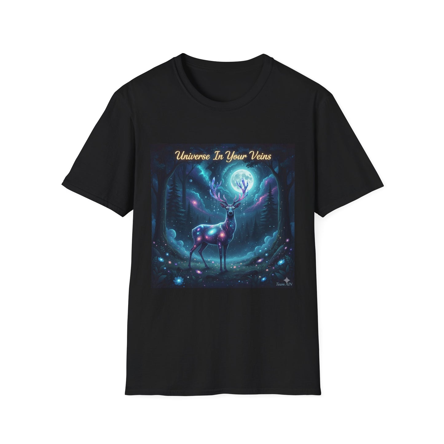 Galactic Deer Unisex Softstyle T-Shirt | Universe in Your Veins Graphic Tee, Unique Gift, Cosmic Apparel, Nature Lover Shirt, [...]