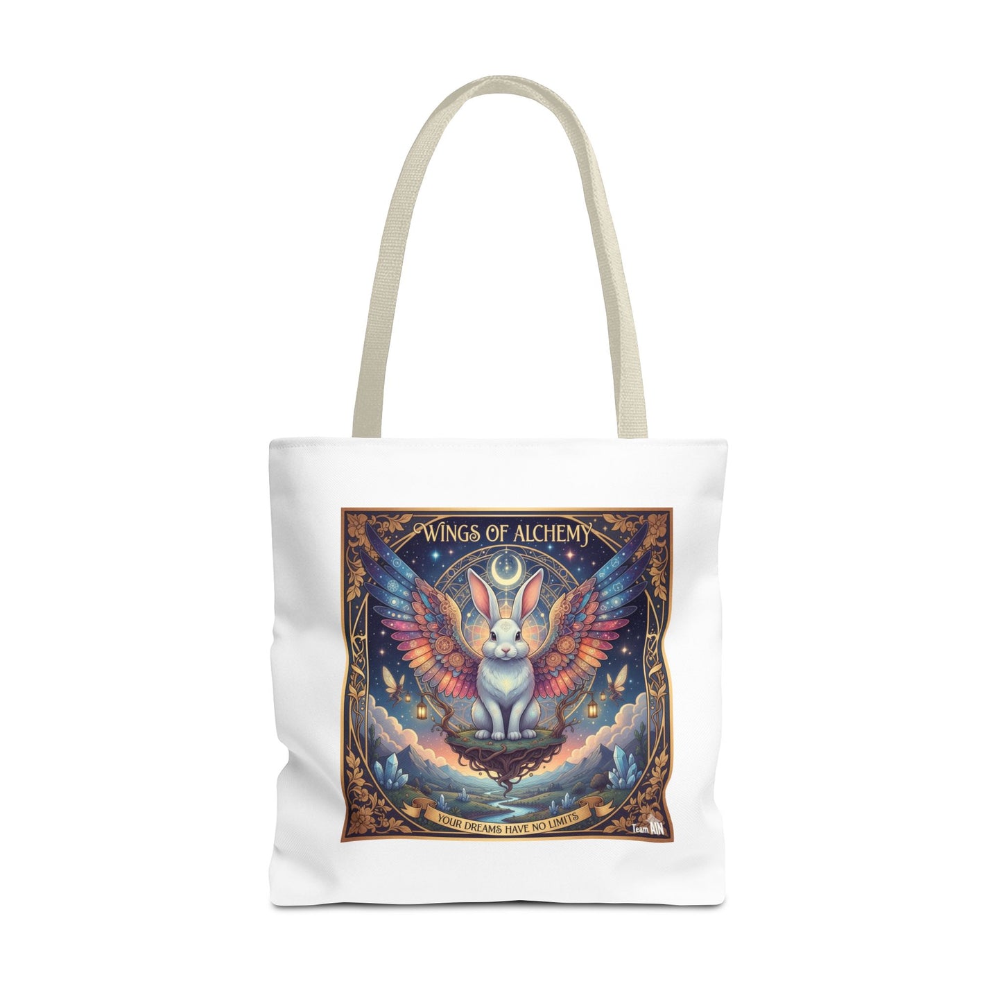 Whimsical Cat Tote Bag, Eco-Friendly Shopping Bag, Art Print Tote, Magical Animal Gift, Cute Cat Lover Accessory