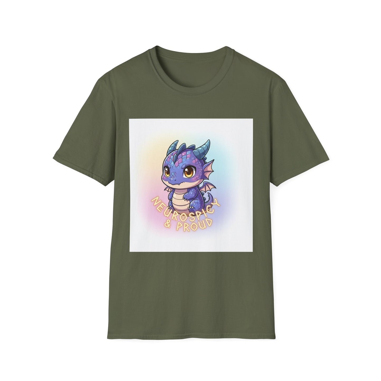 Neurospicy & Proud Dragon T-Shirt | Kawaii ADHD Pride Tee, Autism Acceptance Shirt, Cute Fantasy Anime Top