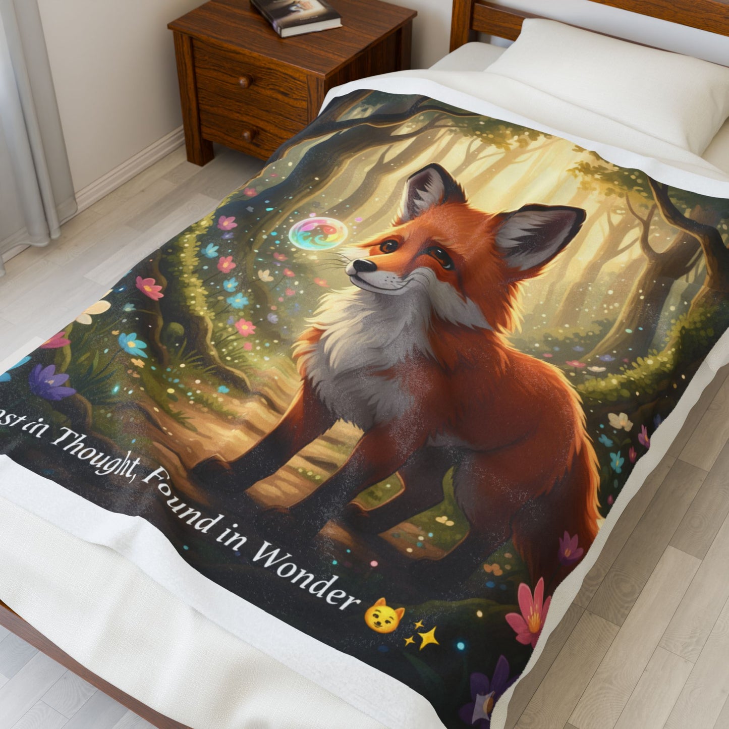 Lost in Thought Fox Blanket | Enchanted Woodland Throw