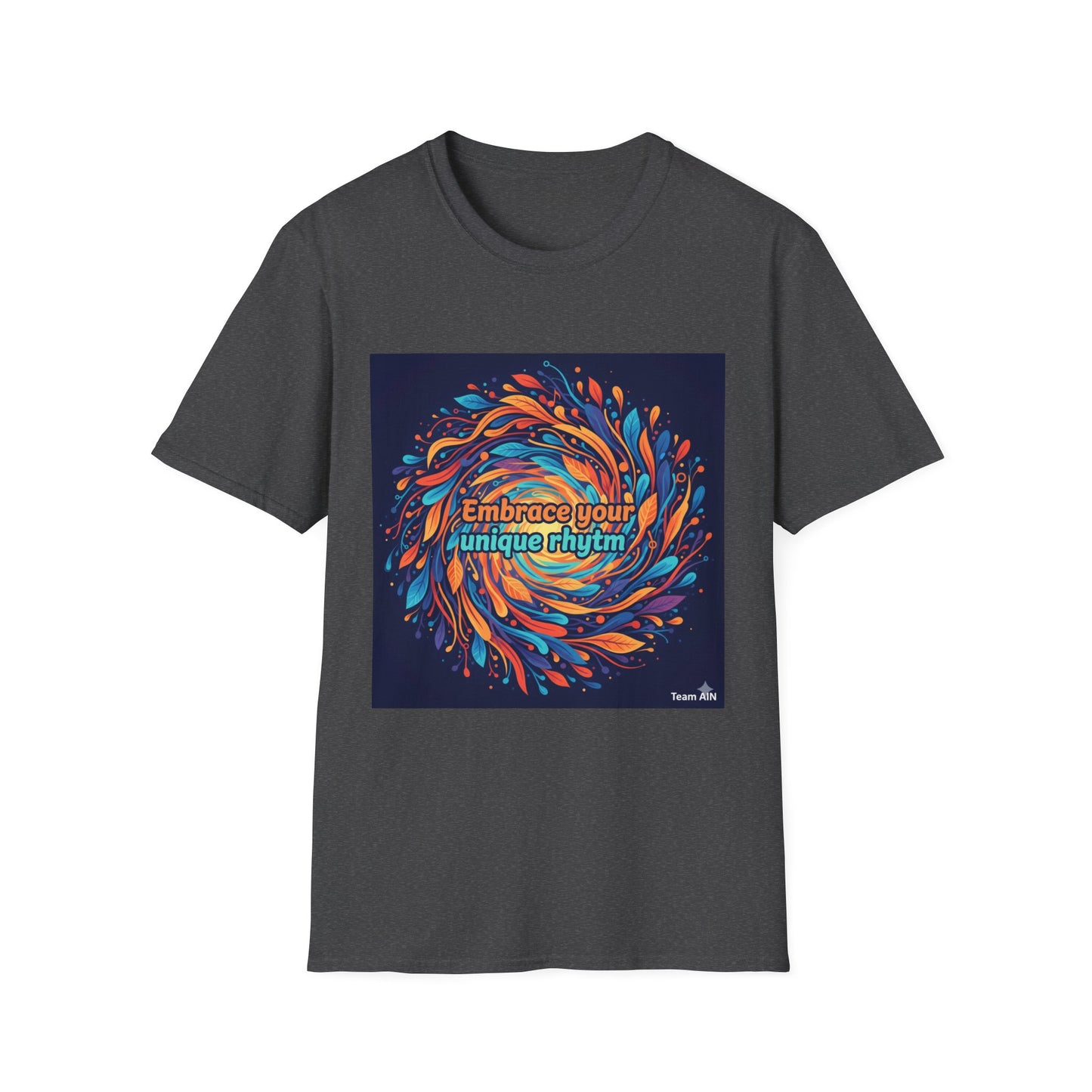 "Embrace Your Unique Rhythm" Neurodiversity-Inspired T-Shirt – Swirl Art Design on White Unisex Tee