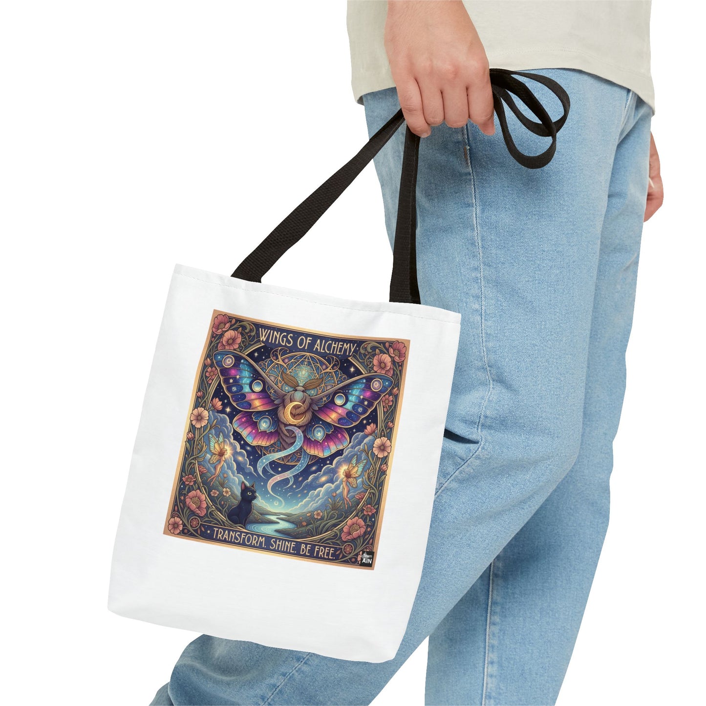 Wings of Alchemy Tote Bag - Transform, Shine, Be Free, Magical Art, Eco-Friendly Canvas Bag, Perfect Gift for Nature Lovers