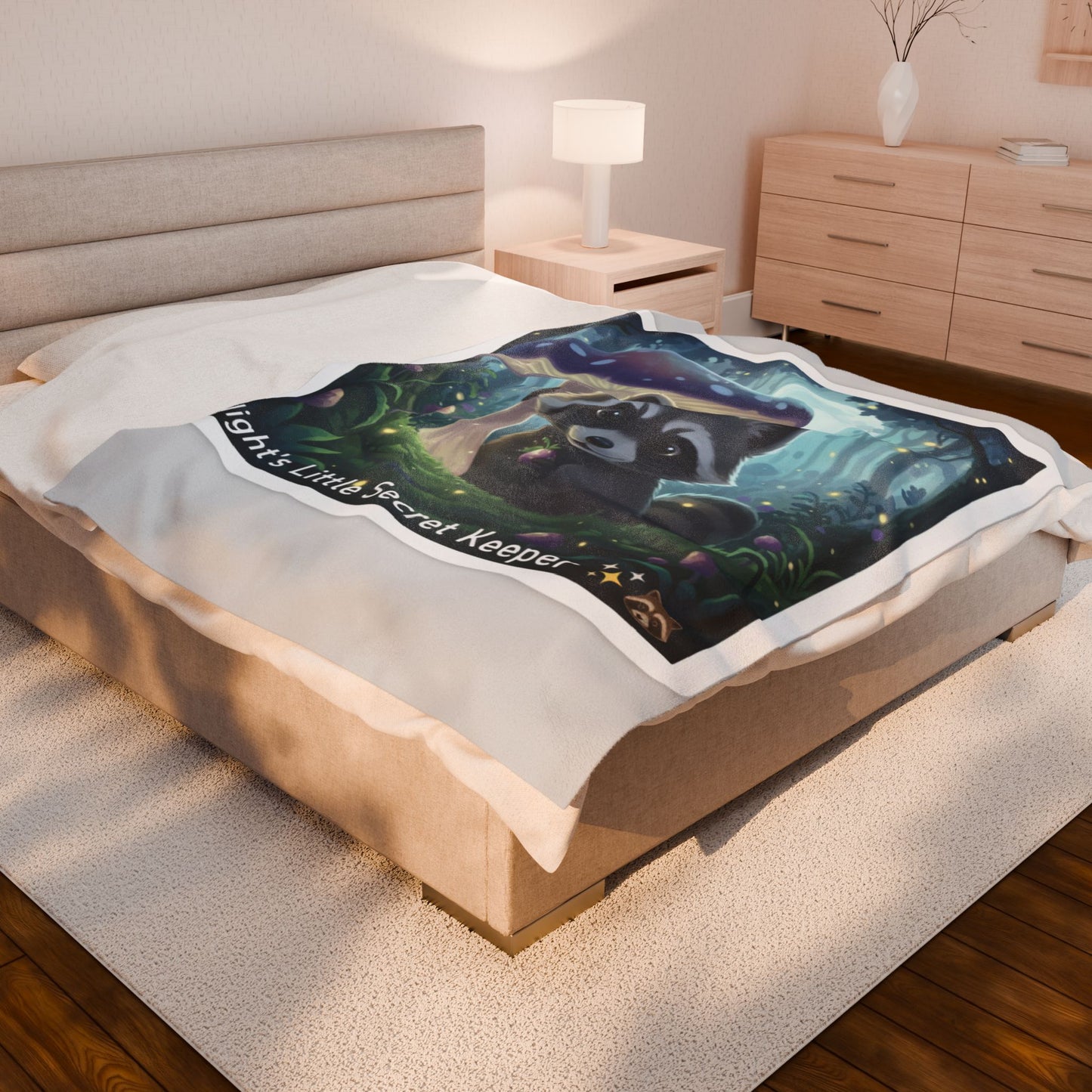 Night’s Little Secret Keeper Raccoon Blanket | Enchanted Forest Throw