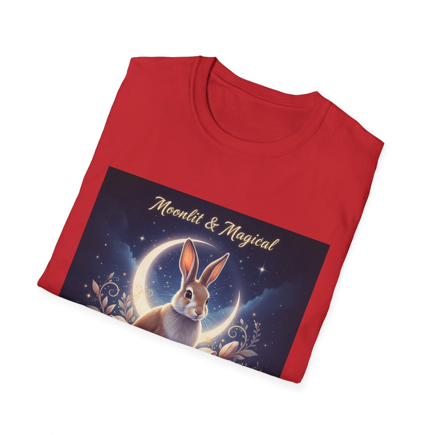 Moonlit & Magical Rabbit Unisex T-Shirt, Cute Rabbit Tee, Gift for Animal Lovers, Casual Wear, Nature Enthusiasts, Birthday Gift