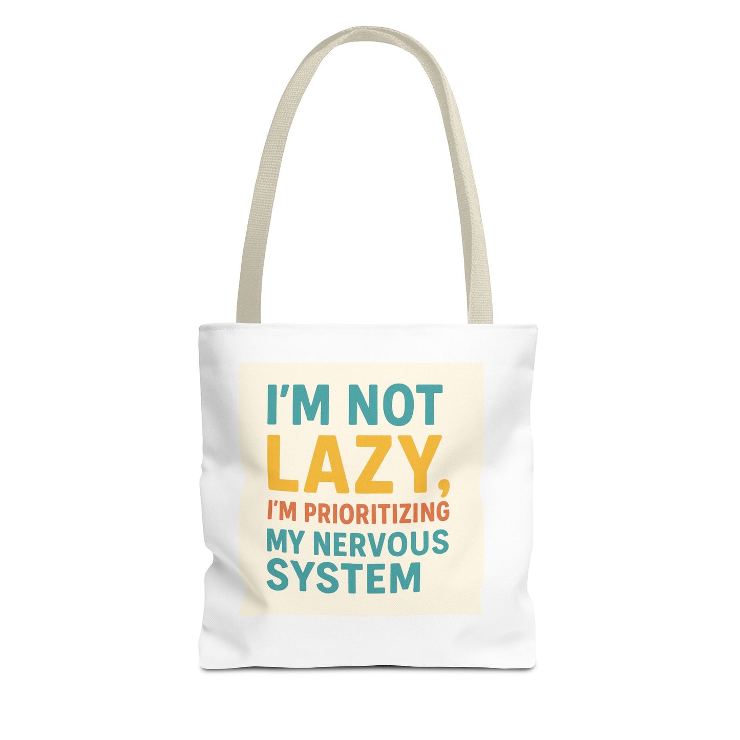 Nervous System Tote Bag, Motivational Quote Bag, Eco-Friendly Tote, Gift for Mental Health Awareness, Everyday Use Bag, Quote Merchandise