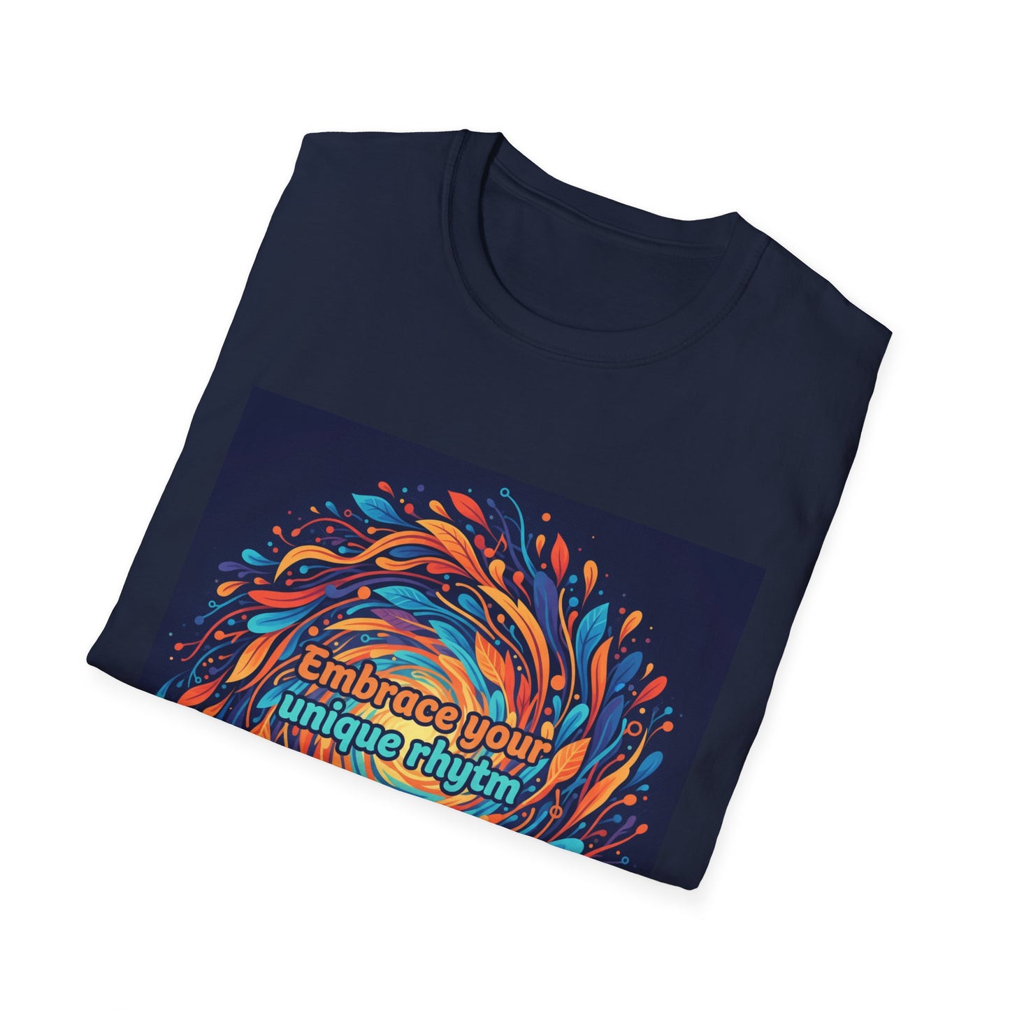 "Embrace Your Unique Rhythm" Neurodiversity-Inspired T-Shirt – Swirl Art Design on White Unisex Tee