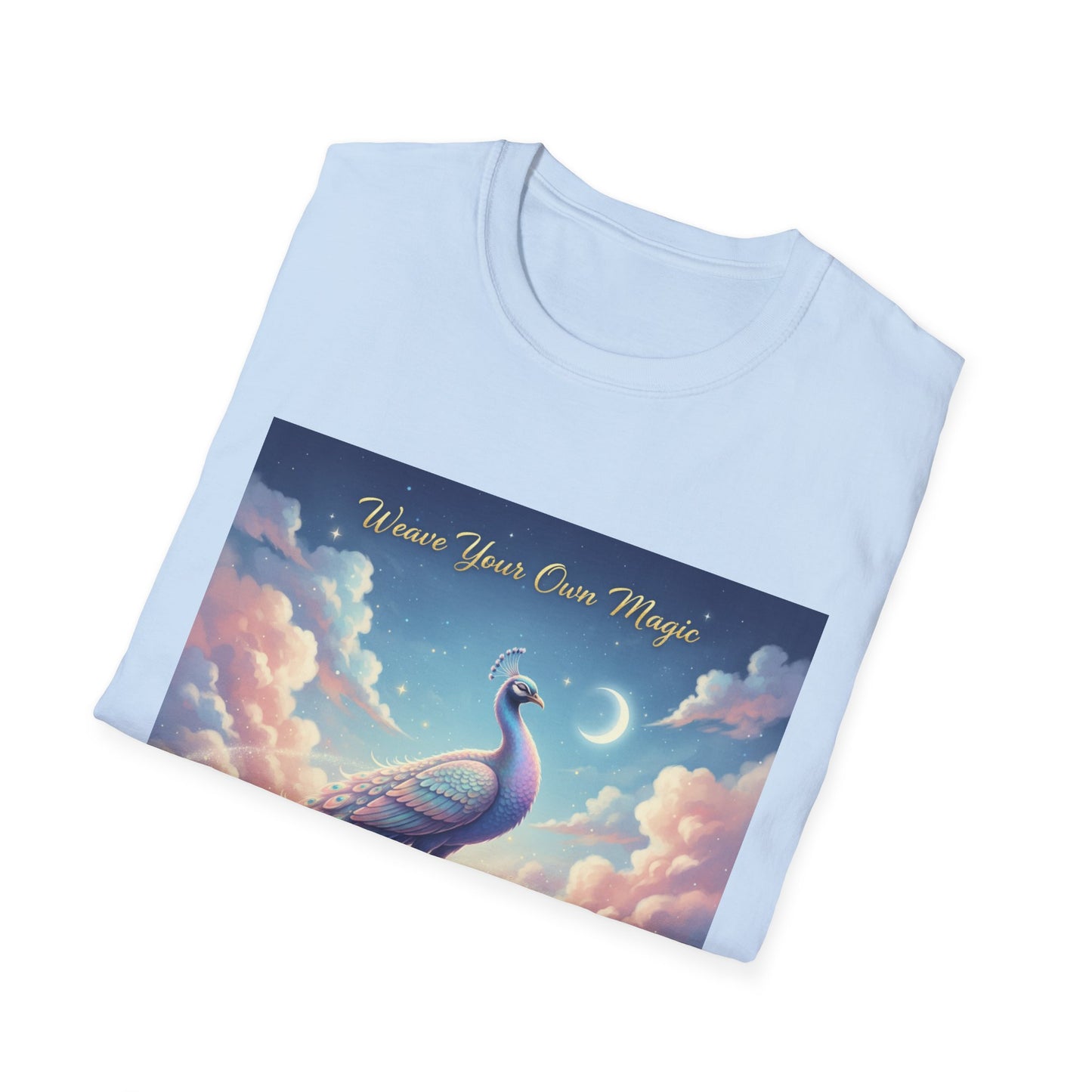 Magical Peacock T-Shirt, Bohemian Tee, Unique Gift, Inspirational Apparel, Women’s Fashion, Celestial Design, Unisex Top, Summer Style