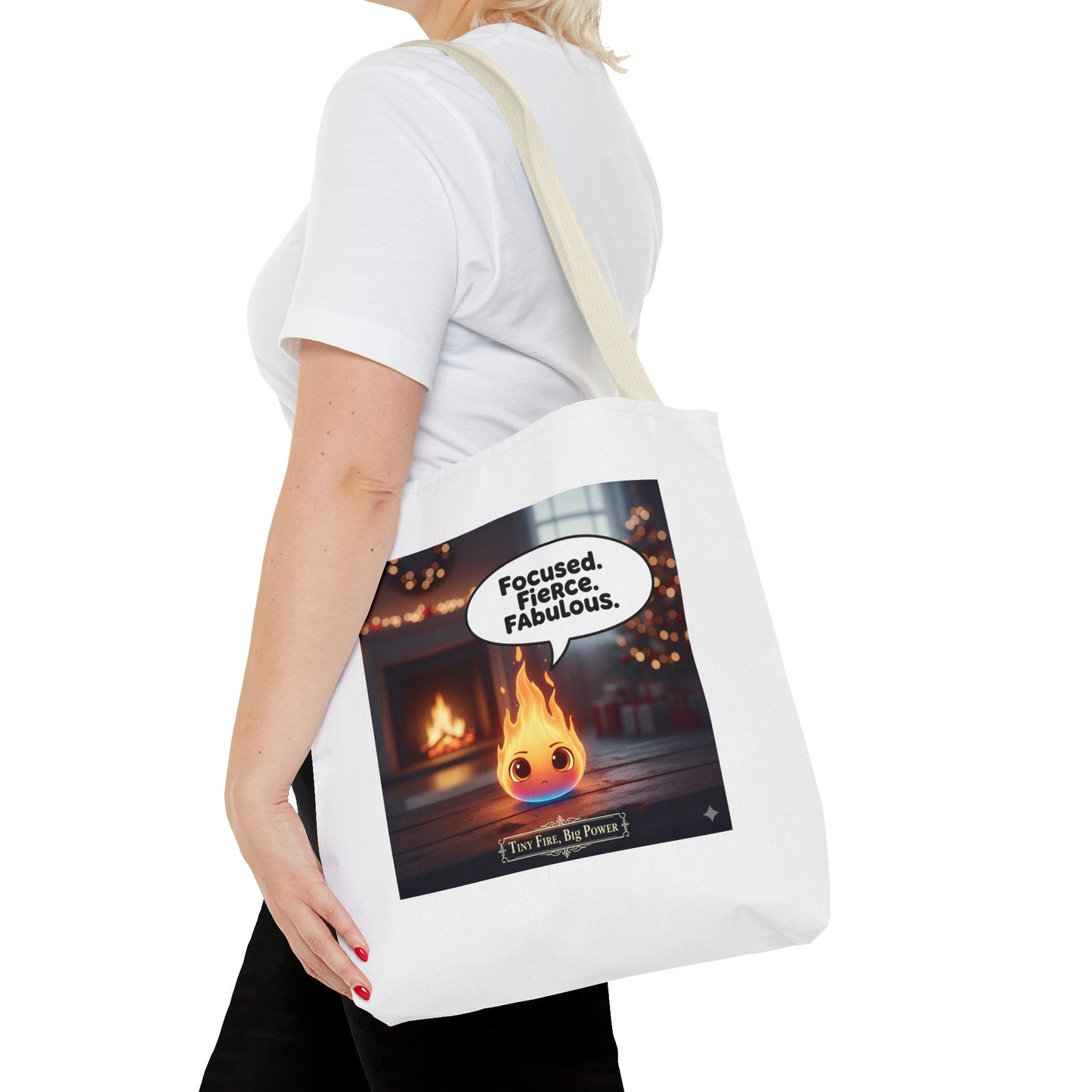 Fierce and Fabulous Tote Bag, Motivational Gift, Cute AOP Bag, Daily Use, Holiday Shopping, Unique Statement Accessory