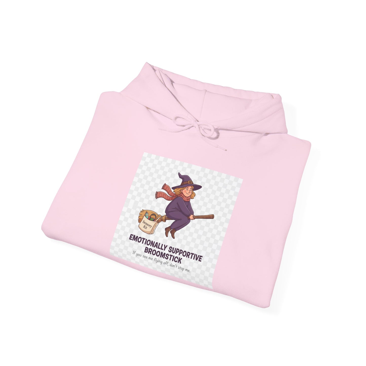 Supportive Emotion Hoodie, Cozy Sweatshirt, Gift for Friends, Witch Theme Apparel, Cute Halloween Outfit, Unisex Hooded Sweatshirt