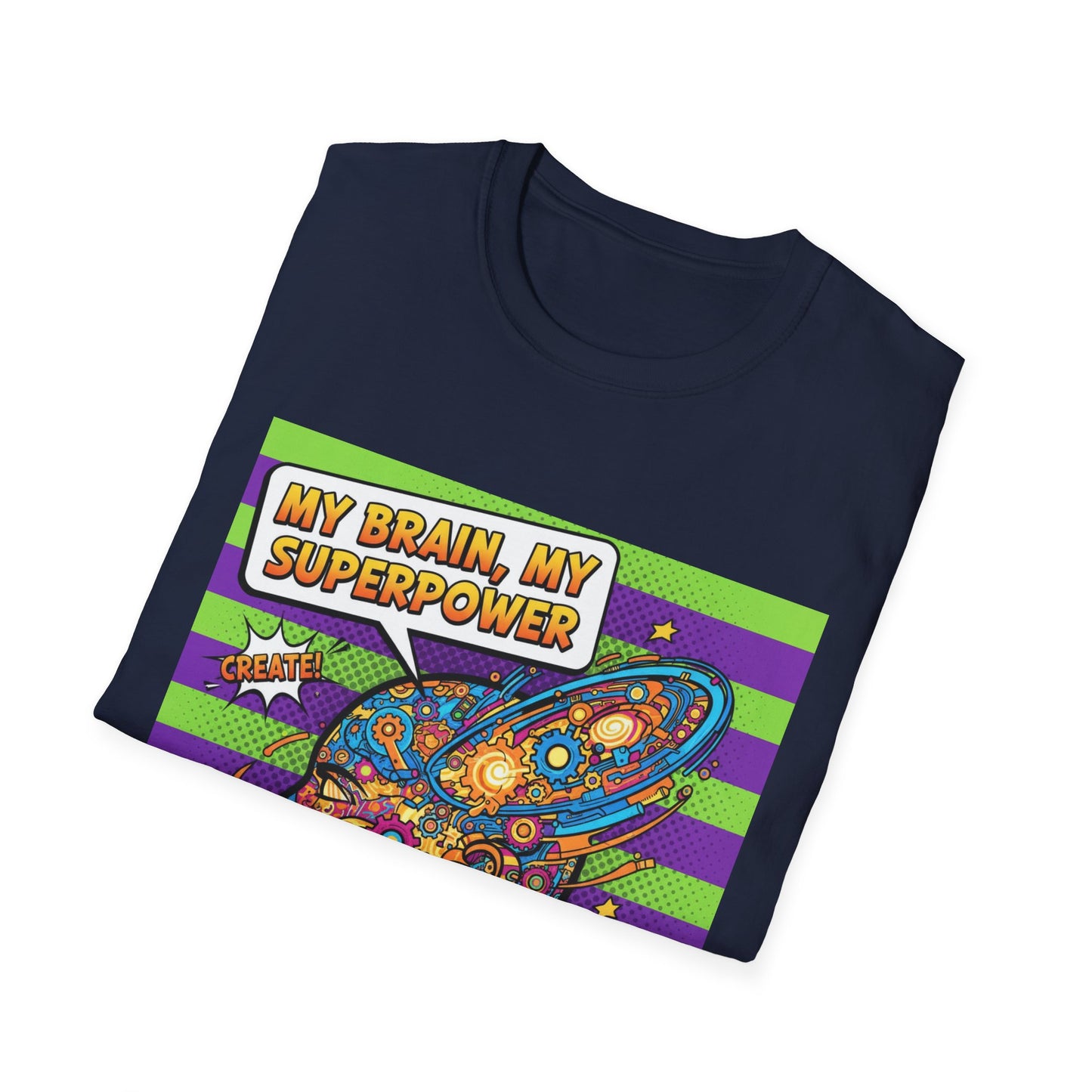Colorful Brain Power T-Shirt | Creativity Shirt, Gift for Teachers, Fun Casual Wear, Unique Educational Top, Inspirational Clothing