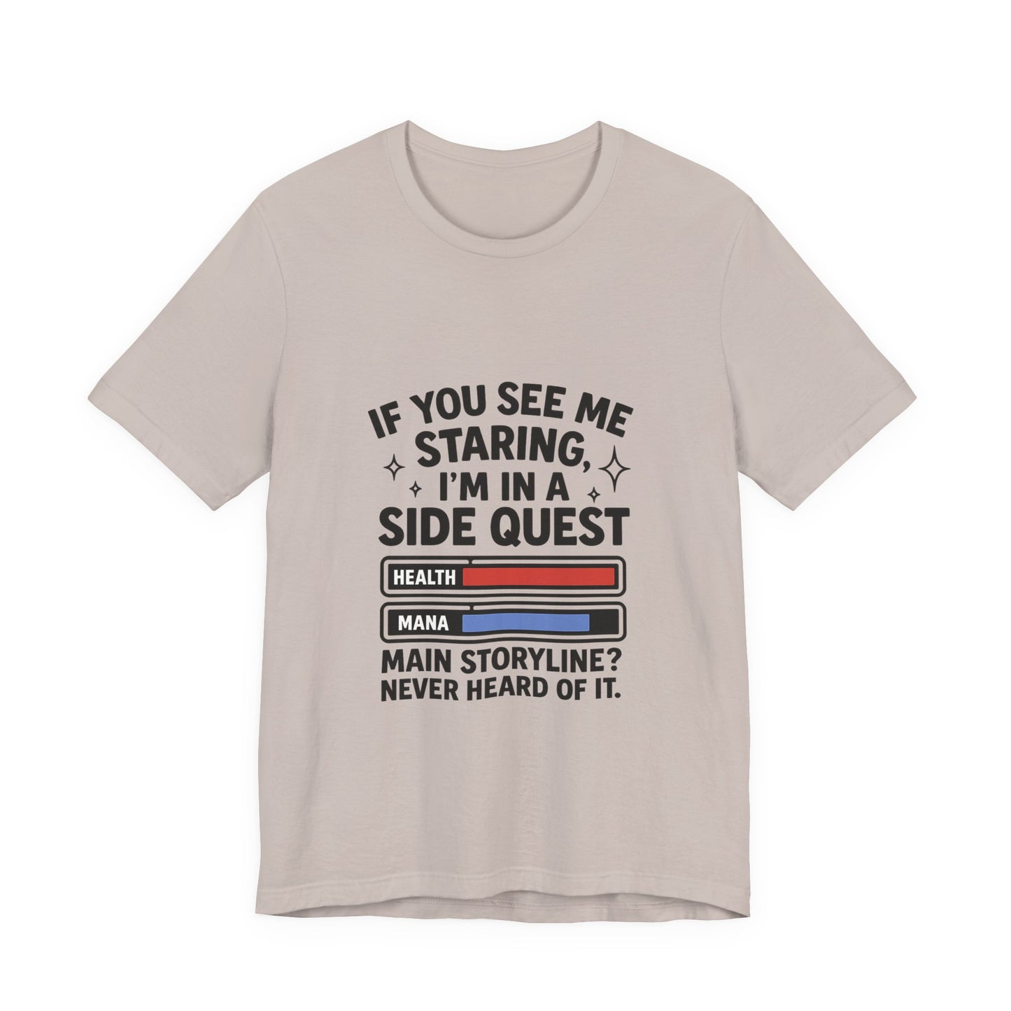 Side Quest Gamer Tee, Unisex Graphic T-Shirt, Funny Gaming Shirt, Quirky Gift for Gamers, Casual Everyday Wear