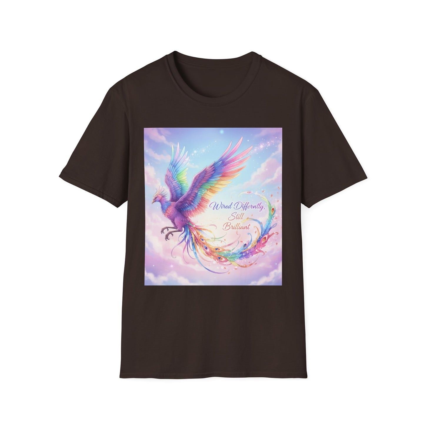 Wired Differently Still Brilliant T-Shirt | ADHD Autism Pride Tee, Rainbow Phoenix Anime Top, Neurospicy Fantasy Shirt”