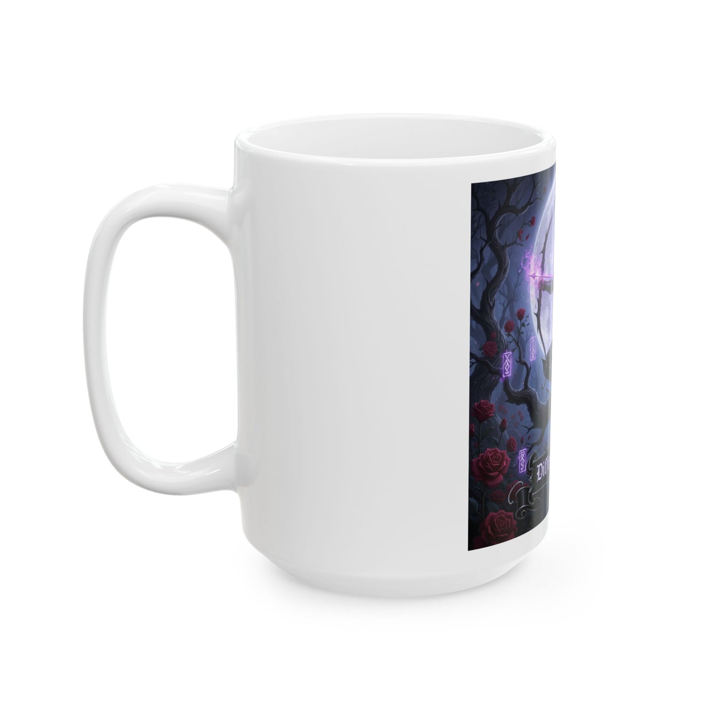 Dark Fantasy Ceramic Mug | Different, Not Less | Gothic Coffee Cup, Valentine's Gift, Fantasy Art, Empowerment Mug