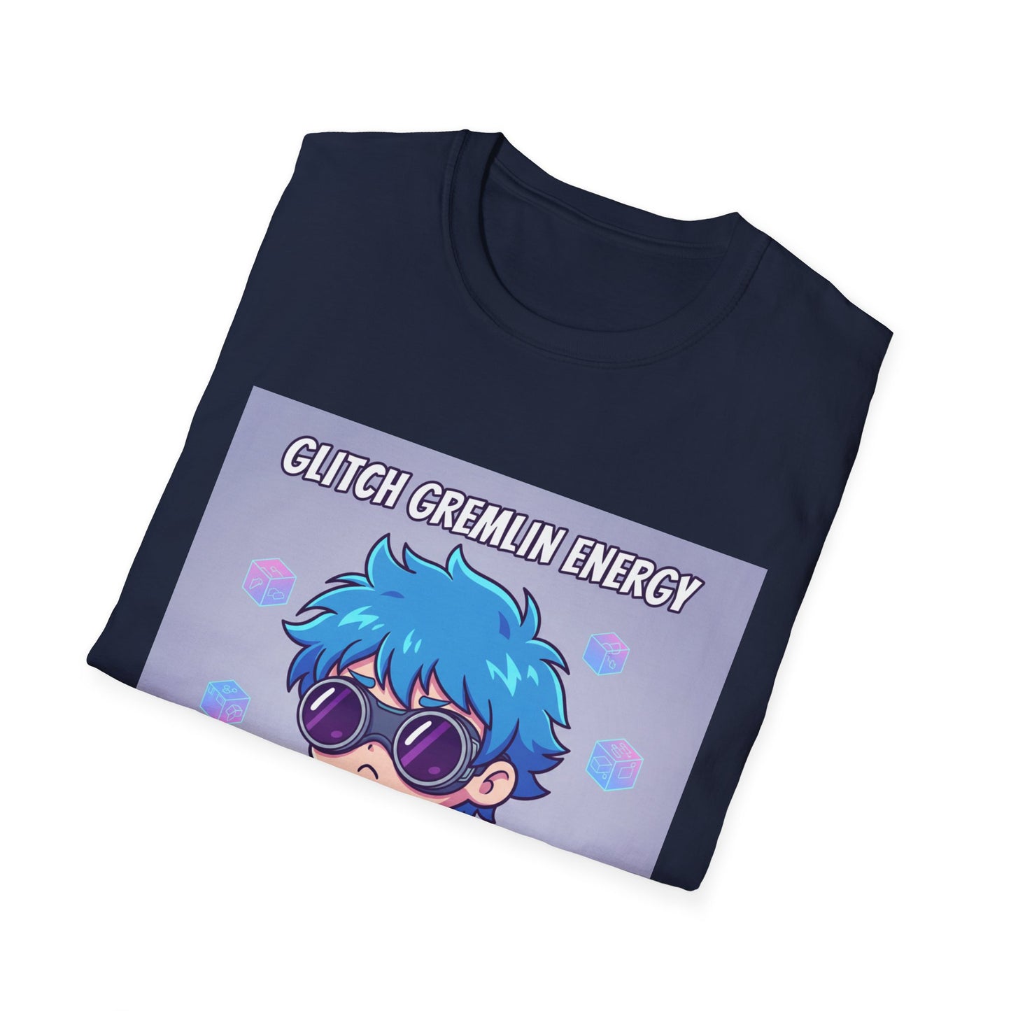 Chibi Gamer T-Shirt – “Glitch Gremlin Energy” | Cute Cyberpunk Streetwear Tee