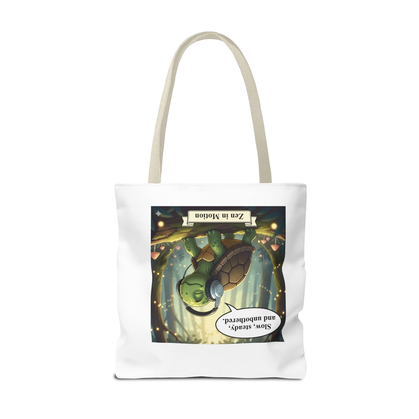 Zen Turtle Tote Bag - Slow and Steady, Inspirational Bag for Nature Lovers, Eco-Friendly Shopping, Gift for Friends, Yoga, Mindfulness
