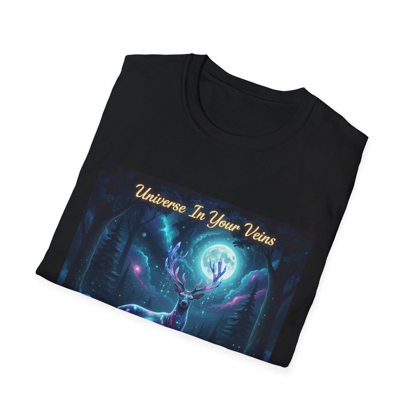 Galactic Deer Unisex Softstyle T-Shirt | Universe in Your Veins Graphic Tee, Unique Gift, Cosmic Apparel, Nature Lover Shirt, [...]