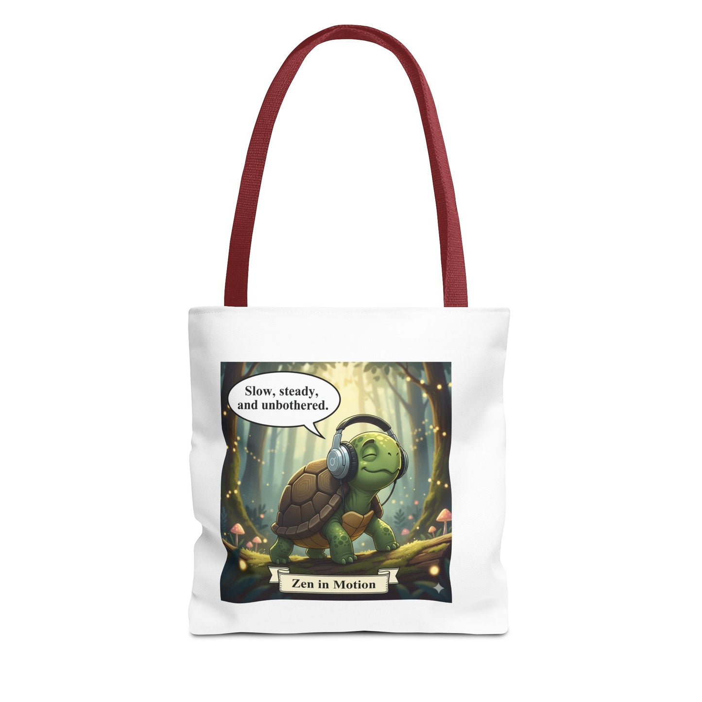 Zen Turtle Tote Bag - Slow and Steady, Inspirational Bag for Nature Lovers, Eco-Friendly Shopping, Gift for Friends, Yoga, Mindfulness
