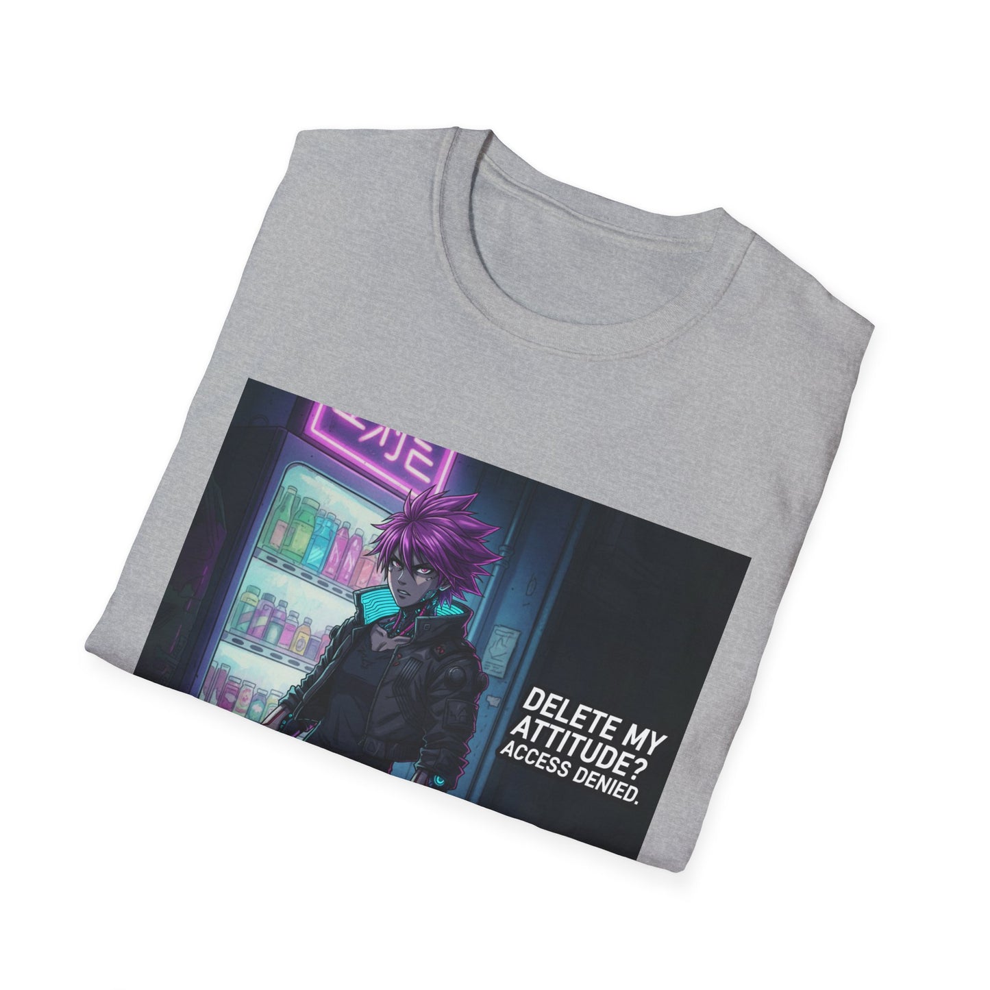 Cyberpunk Samurai T-Shirt – “Delete My Attitude? Access Denied.” | Futuristic Anime Streetwear