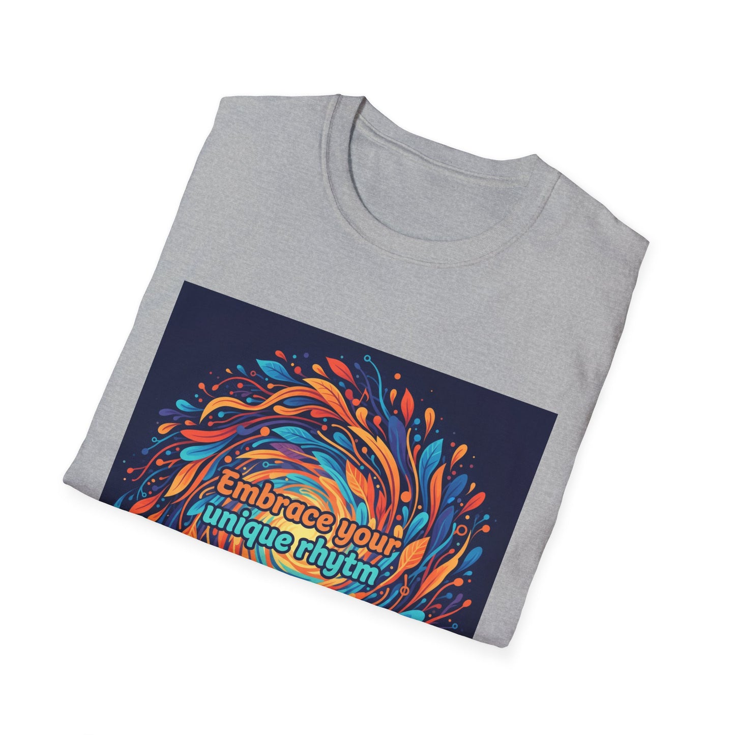 "Embrace Your Unique Rhythm" Neurodiversity-Inspired T-Shirt – Swirl Art Design on White Unisex Tee