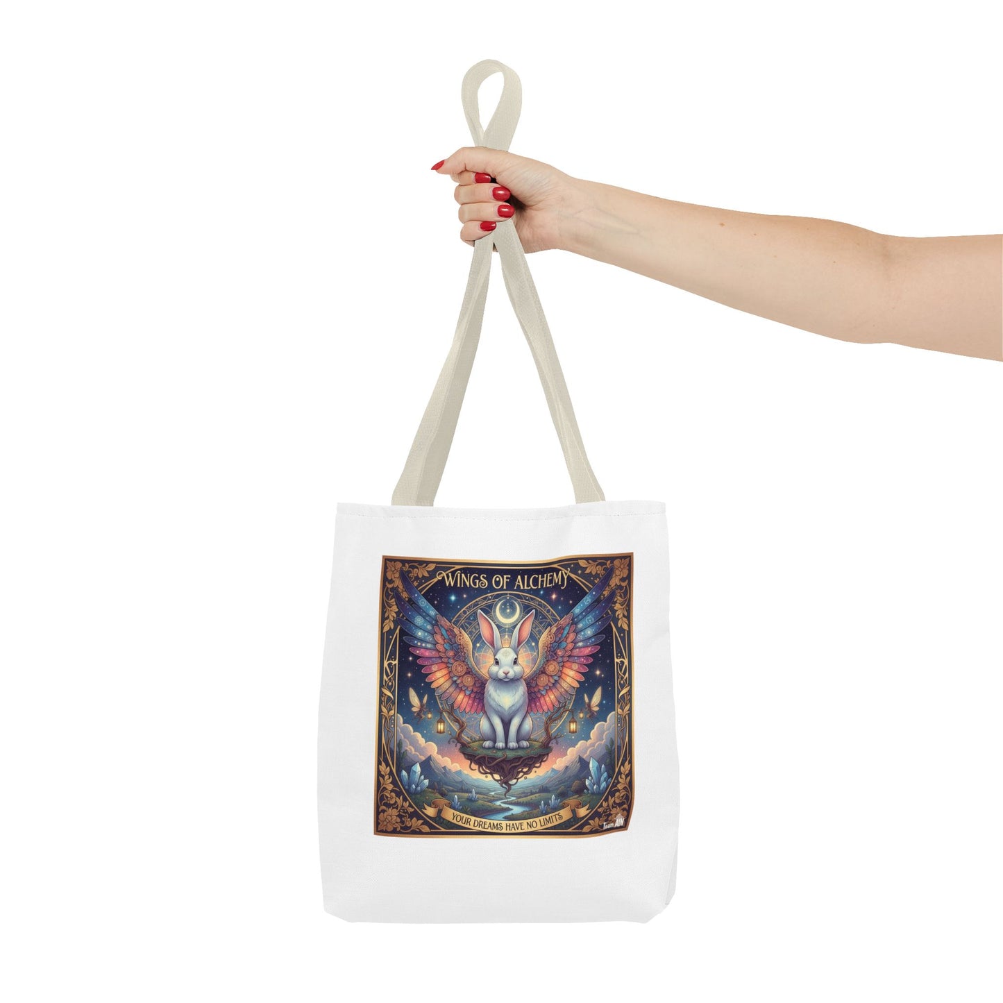 Whimsical Cat Tote Bag, Eco-Friendly Shopping Bag, Art Print Tote, Magical Animal Gift, Cute Cat Lover Accessory