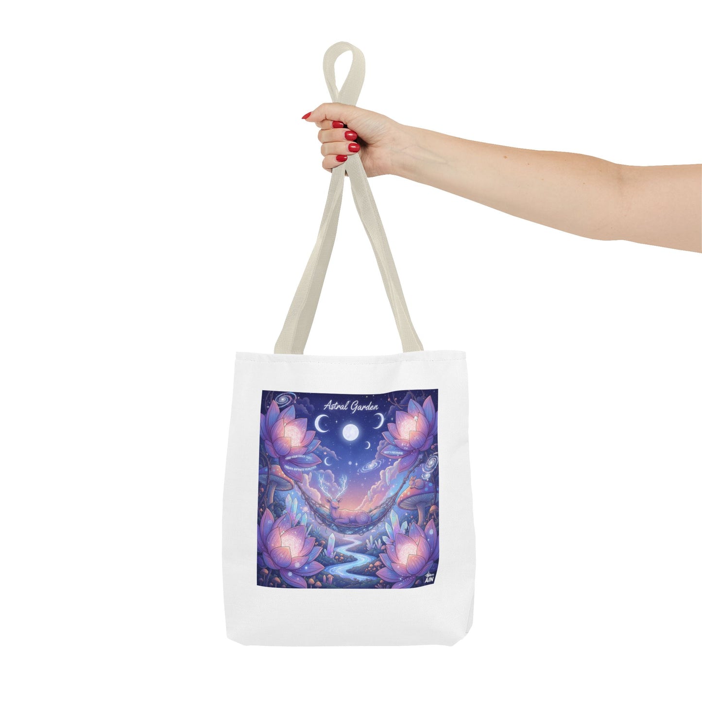 Mystical Floral Tote Bag | AOP Design, Day Out Bag, Eco-Friendly Shopper, Gift for Her, Floral Art Carryall