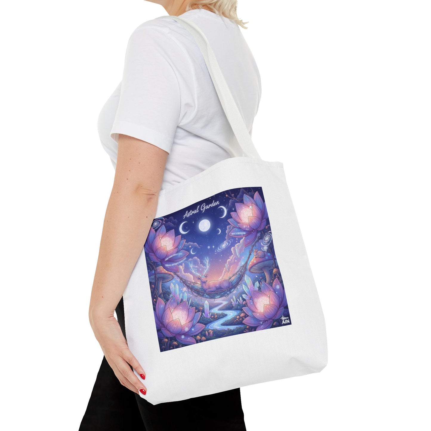 Mystical Floral Tote Bag | AOP Design, Day Out Bag, Eco-Friendly Shopper, Gift for Her, Floral Art Carryall