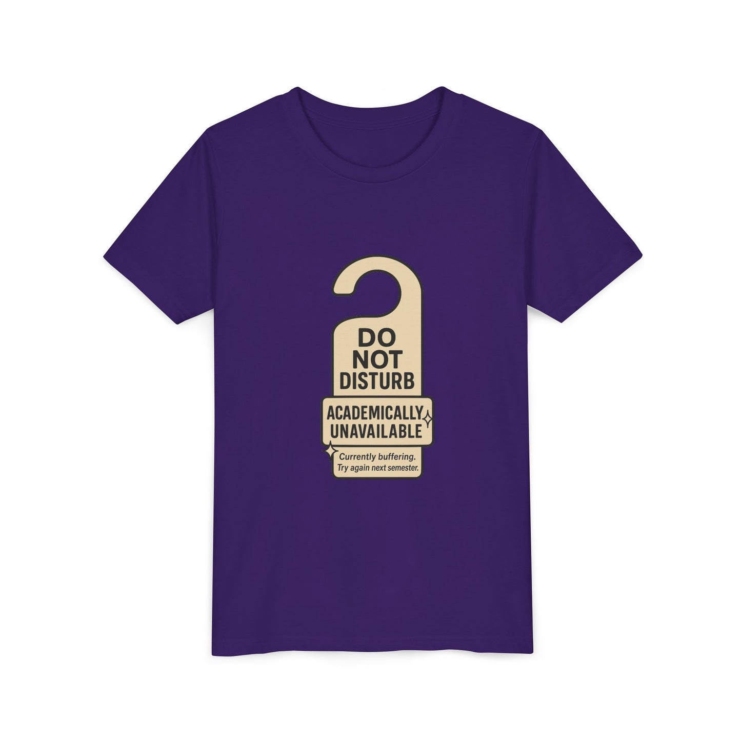Academic Vibes Youth Tee, Do Not Disturb Shirt, School Wear, Fun Gift for Kids, Back to School Tee, Unavailable Sign T-Shirt