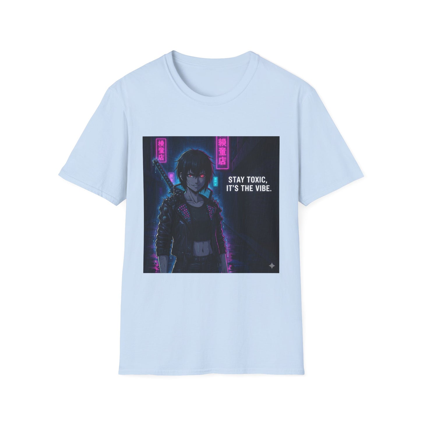 Cyberpunk Samurai T-Shirt – “Stay Toxic, It’s the Vibe” | Dark Anime Streetwear Graphic Tee