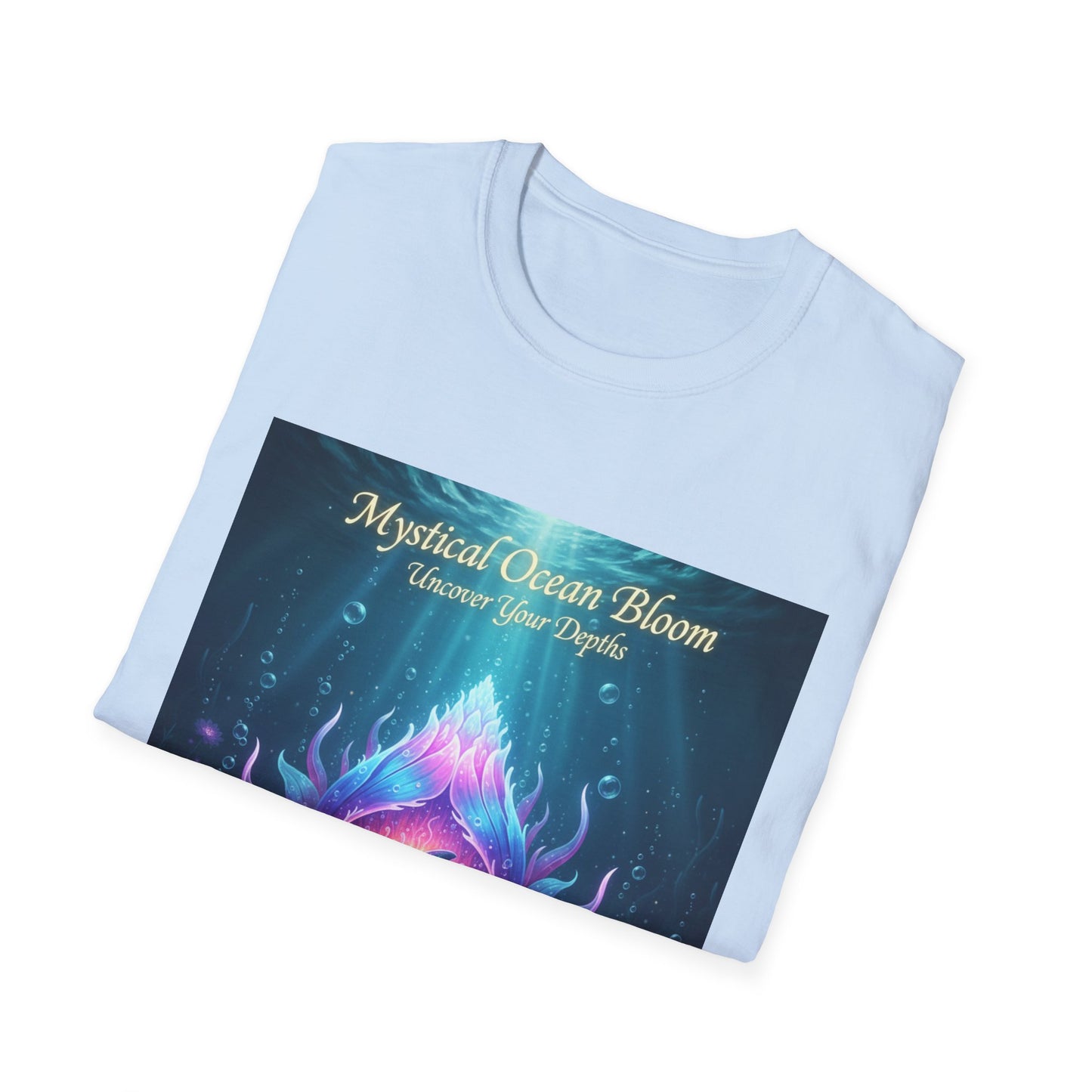 Mystical Ocean Bloom Unisex T-Shirt, Spiritual Tee, Ocean Lover Gift, Meditation Shirt, Eco-Friendly Apparel, Trendy Graphic Top