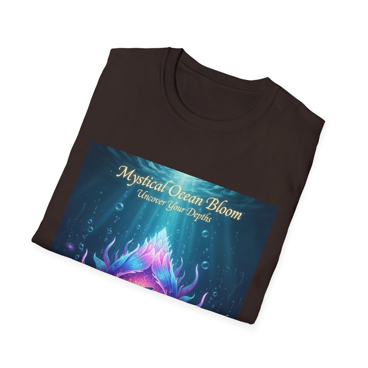 Mystical Ocean Bloom Unisex T-Shirt, Spiritual Tee, Ocean Lover Gift, Meditation Shirt, Eco-Friendly Apparel, Trendy Graphic Top