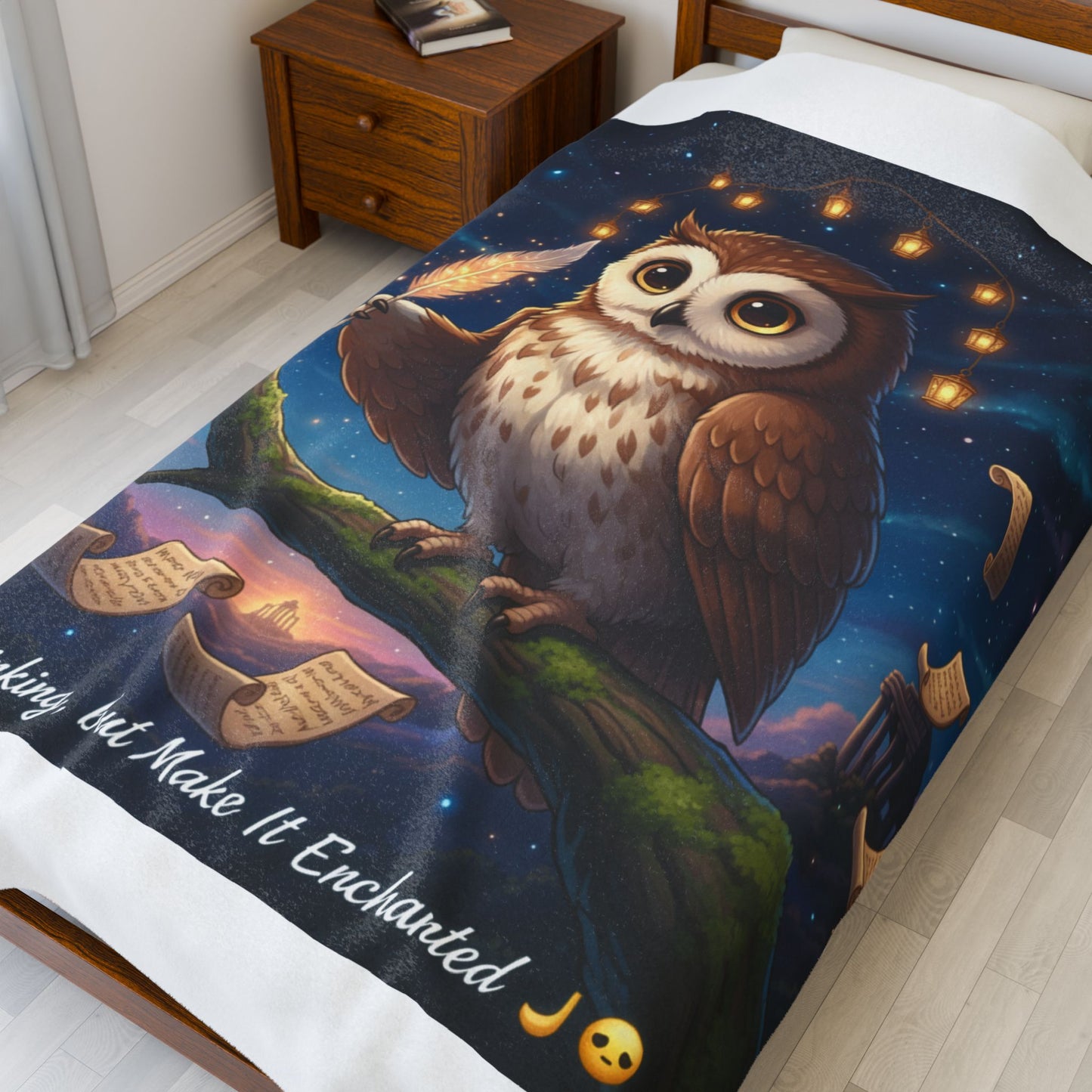 Overthinking Owl Blanket | Enchanted Night Sky Cozy Throw